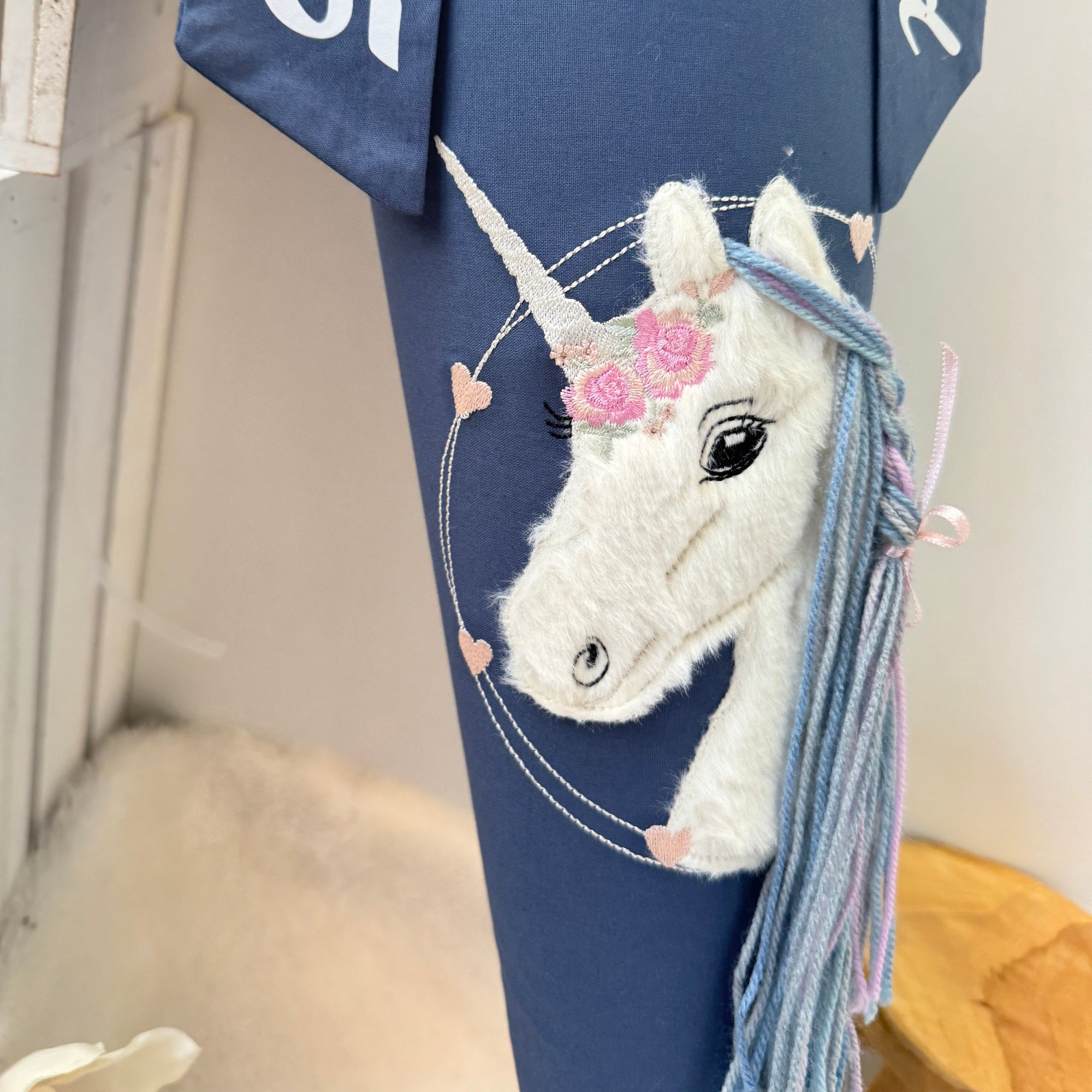 Schultuete Einhorn in flieder-dusty blue