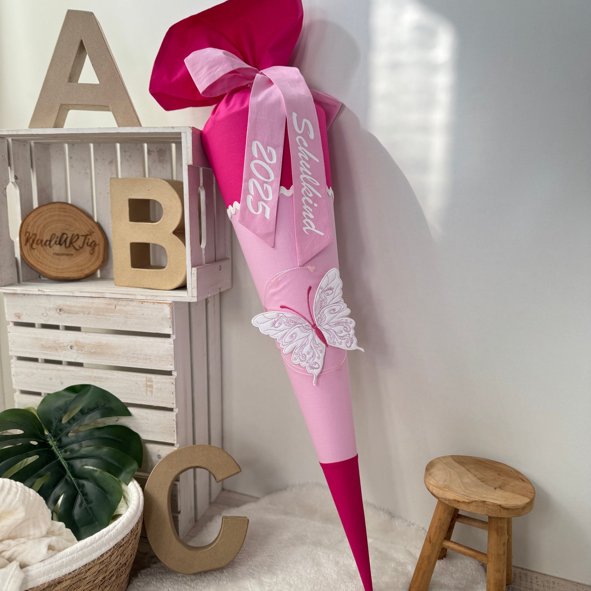 Schultute_3D_Schmetterling_pink_roasa