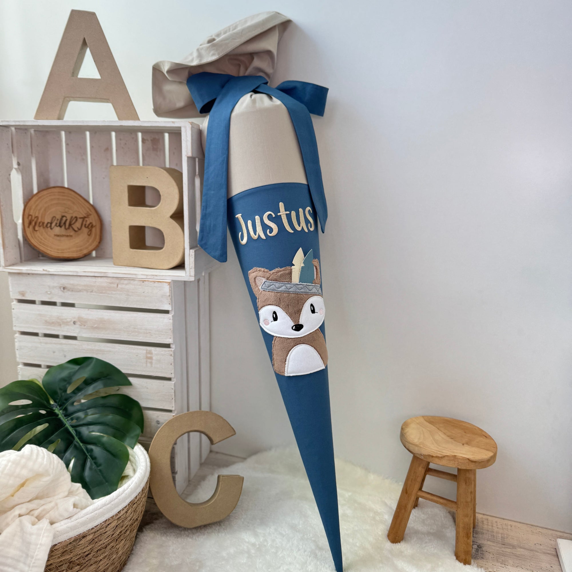 Schultute Boho Fuchs sand dusty blue