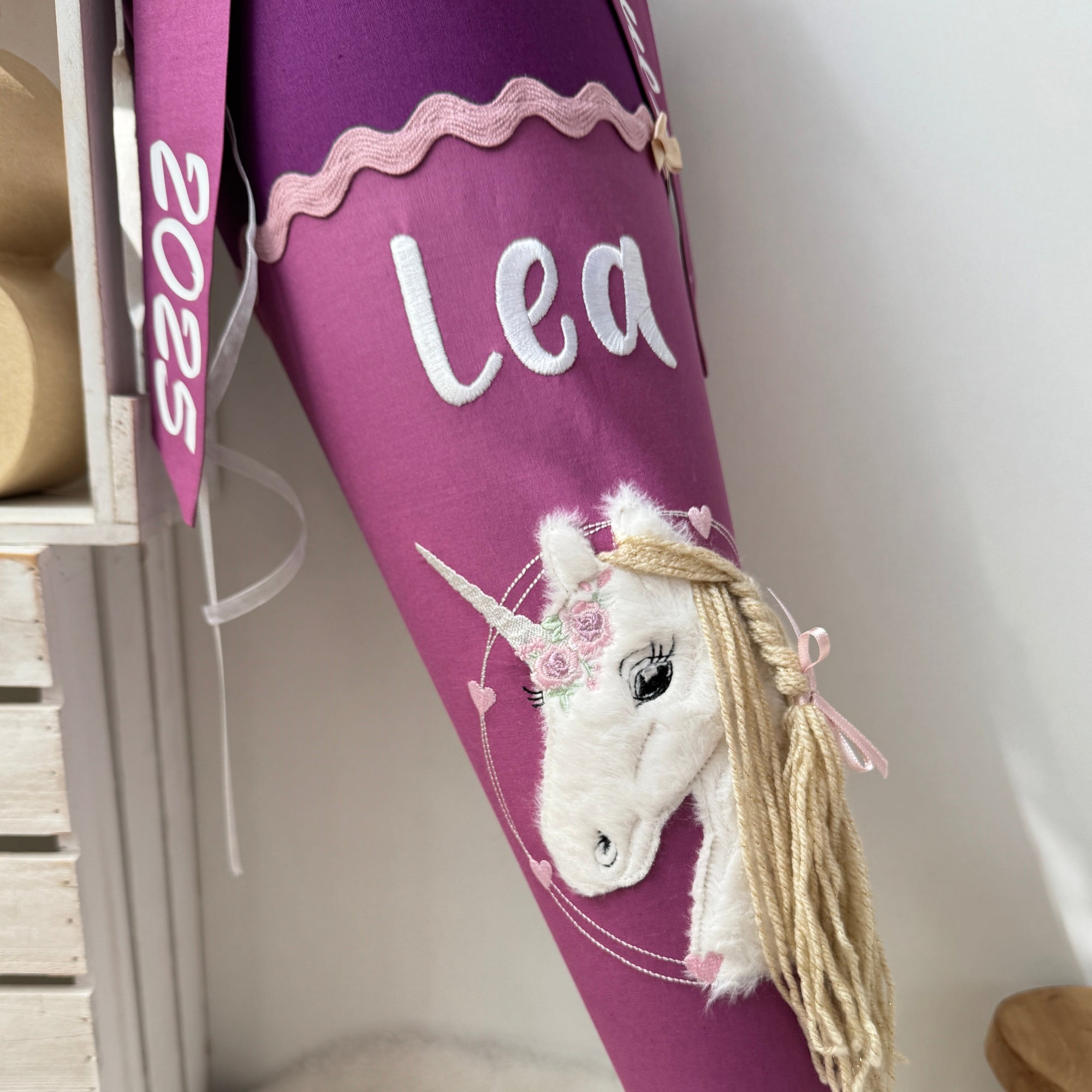 Schultute Einhorn mit goldener glitzer Mahne