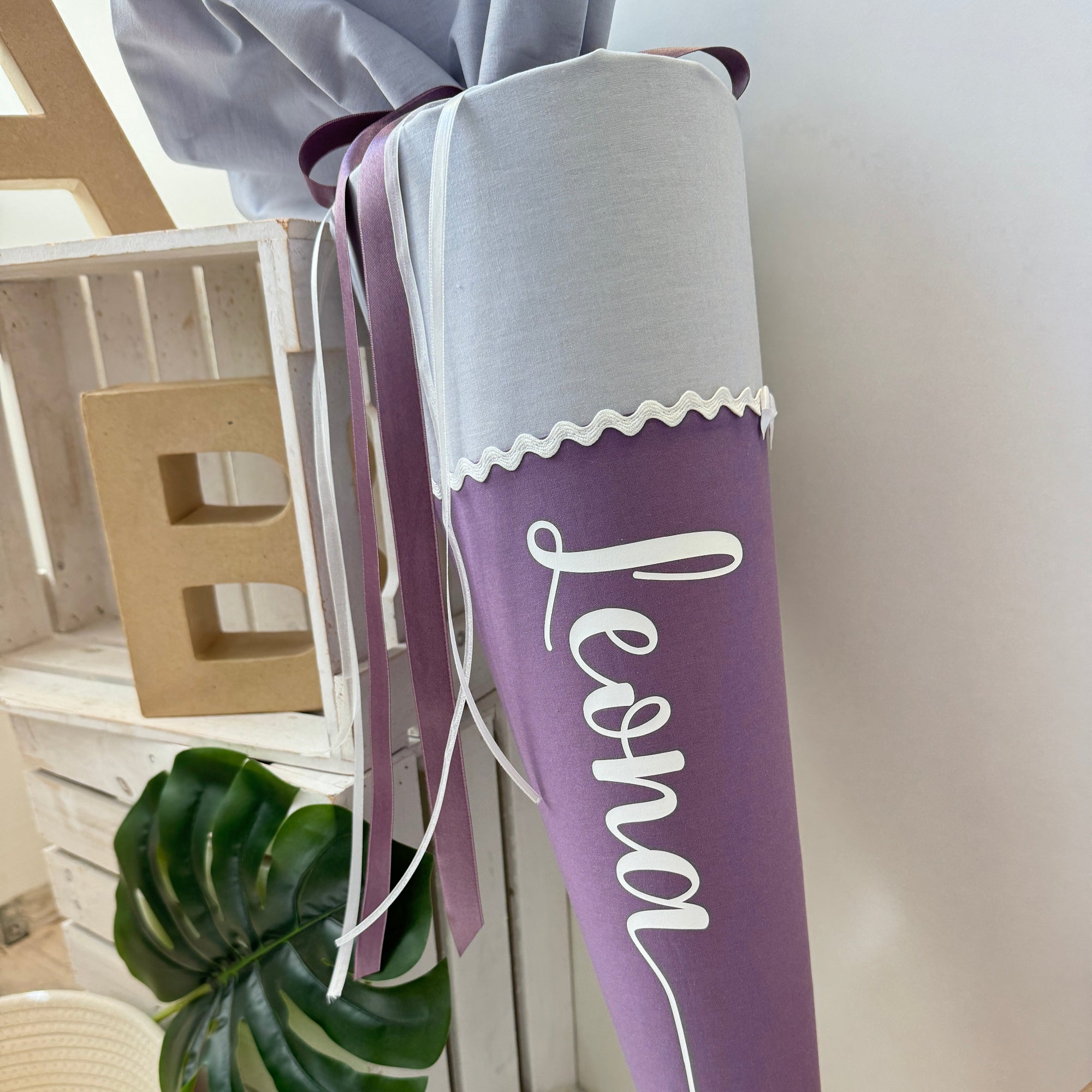 Schultute Klassik in grau staublavendel