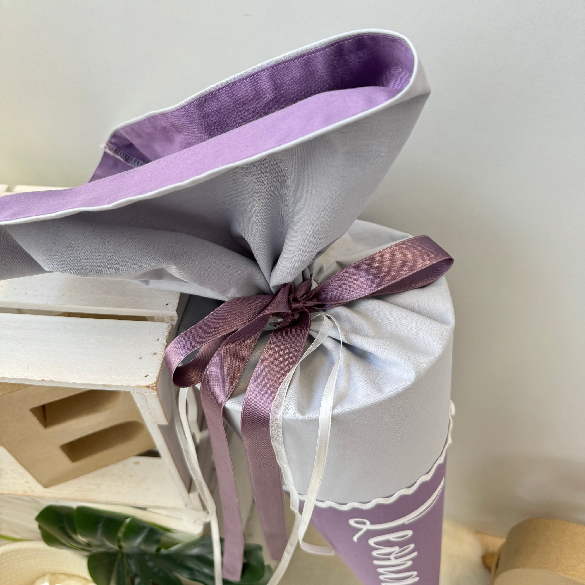 Schultute Klassik in grau staublavendel