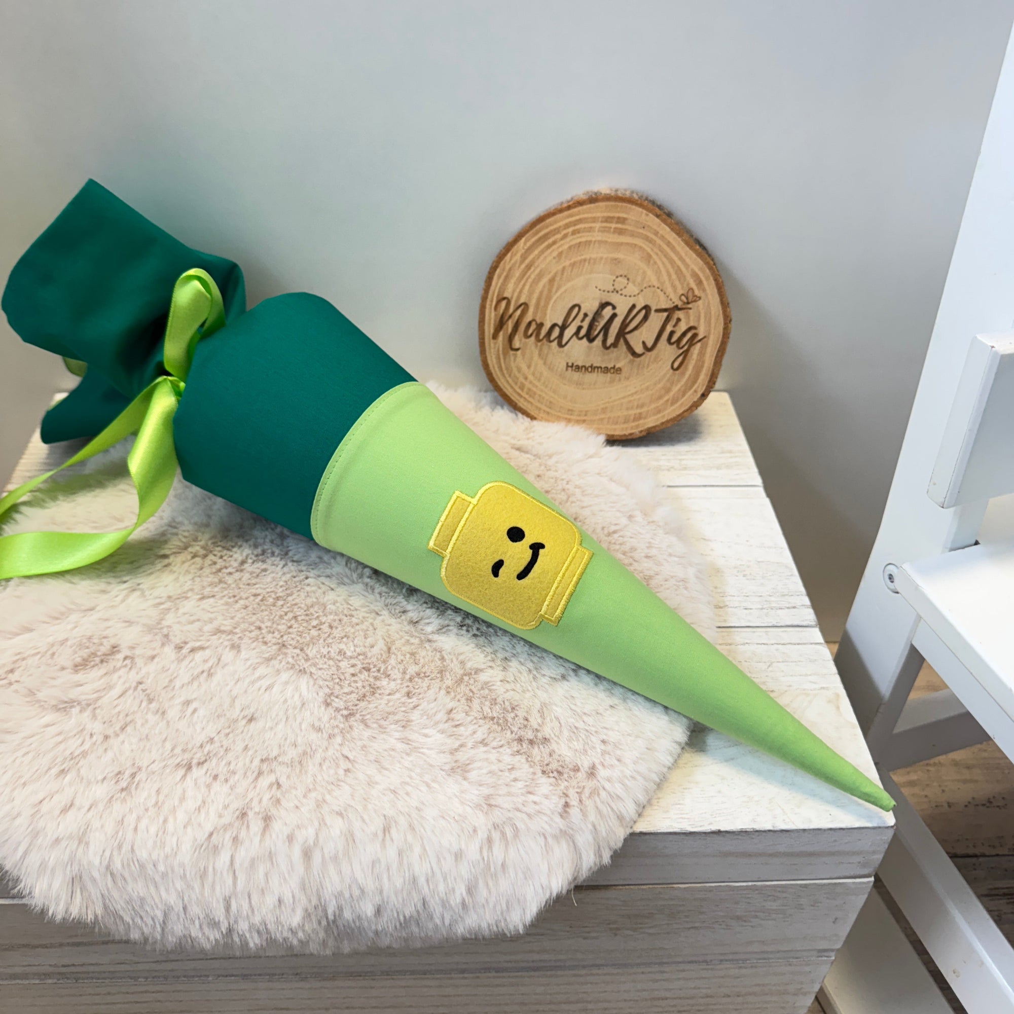 Schultute LEgo Bausteine grun gelb