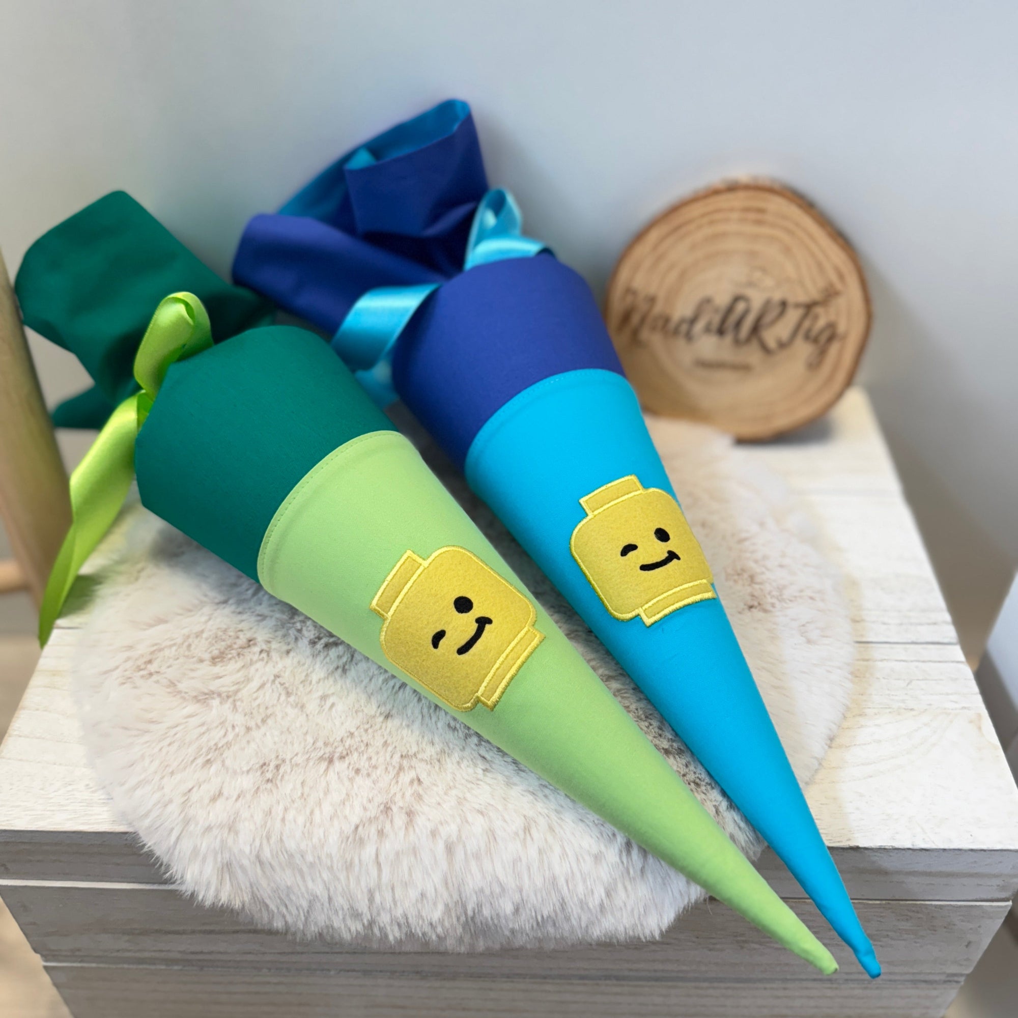 Schultute LEgo Bausteine grun gelb