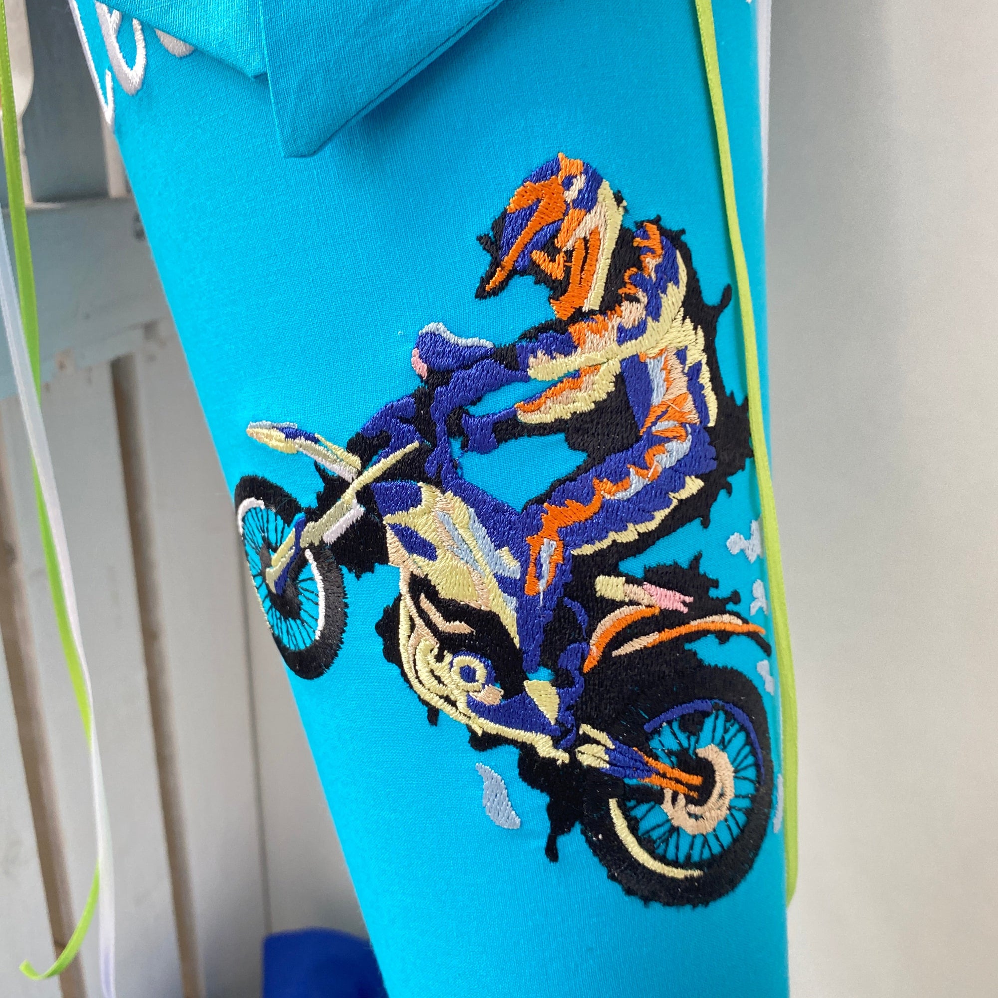 Schultute Motocross roaylblau turkis