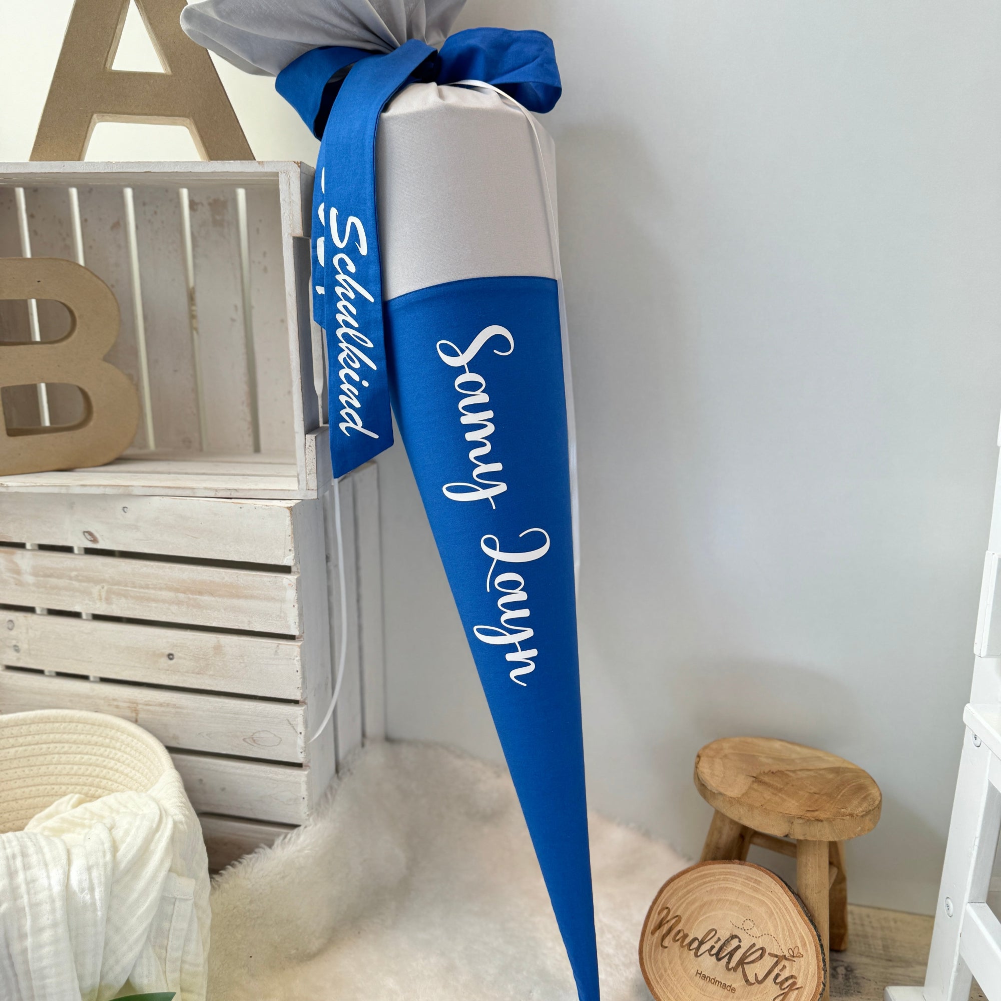 Schultute junge royalblau mit Namen