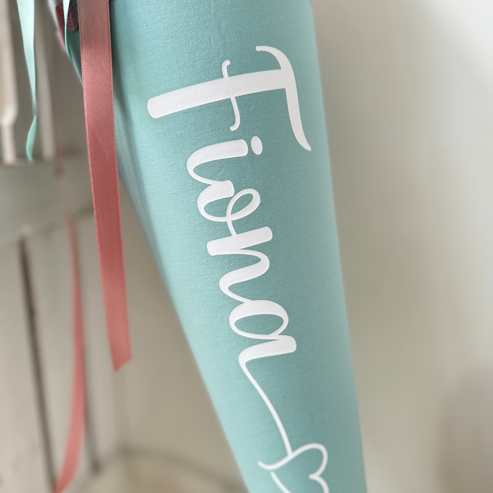 Schultute mint rosa silber mit Namen