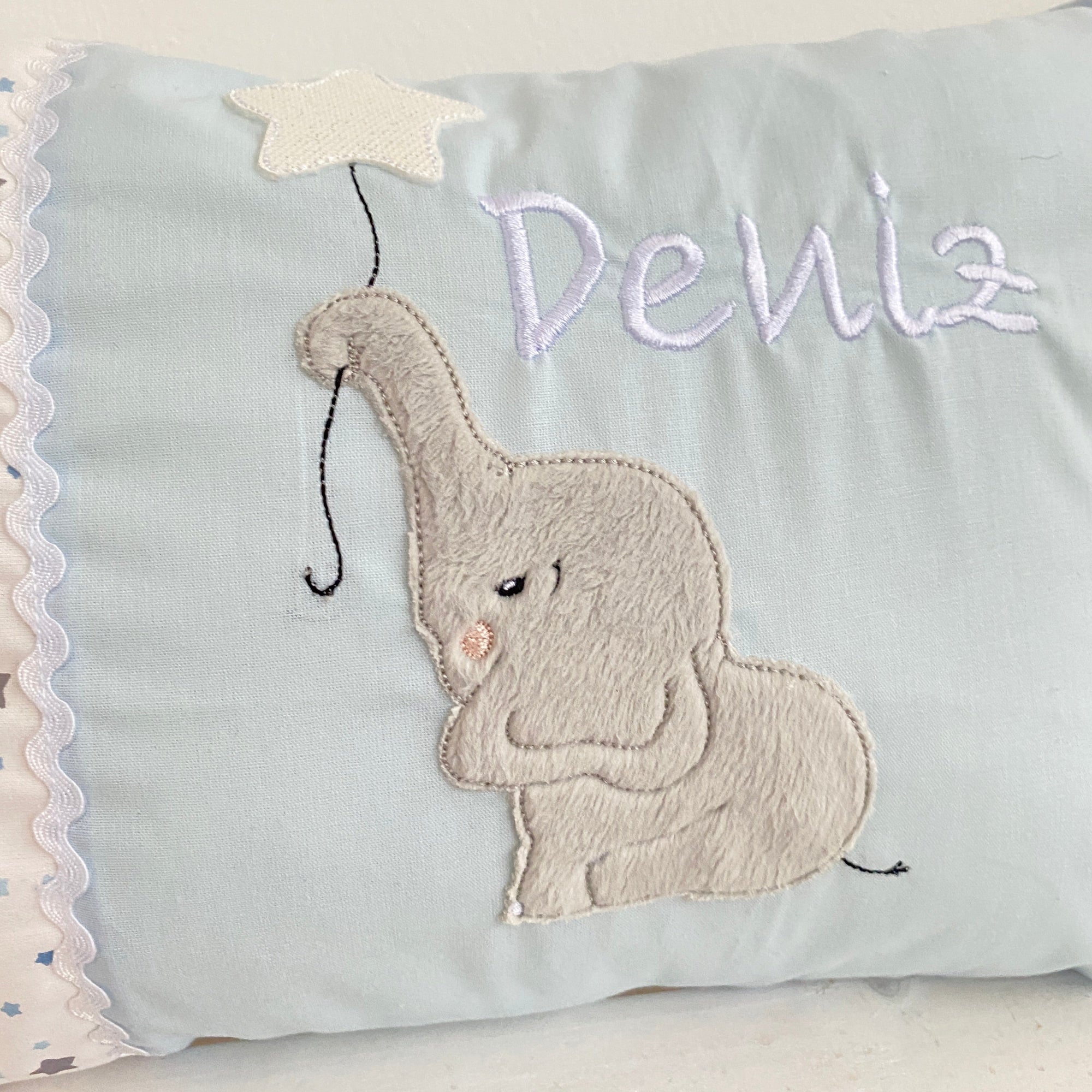 Geburtskissen Namenskissen Kissen mit Name Elefenat Stern Baby nadiARTig