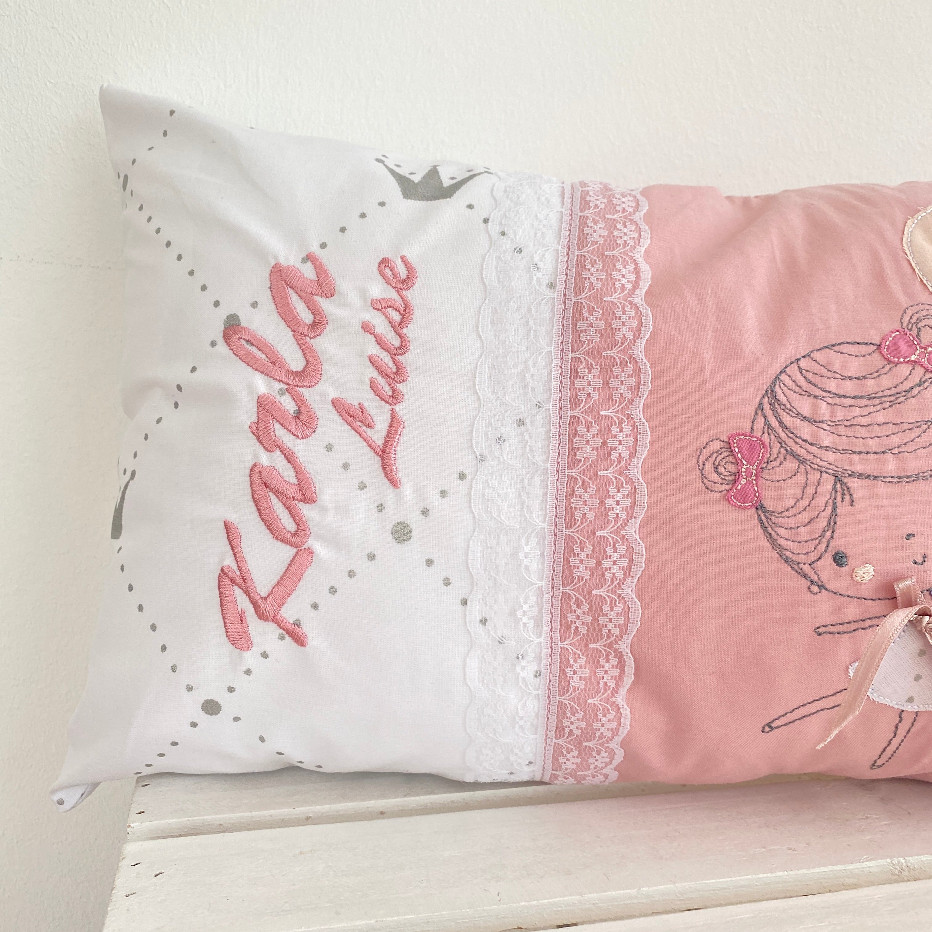 Geburtskissen Namenskissen, geschenk zur geburt, kleine Prizessin, Mädchen Ballons Kissen mit Name