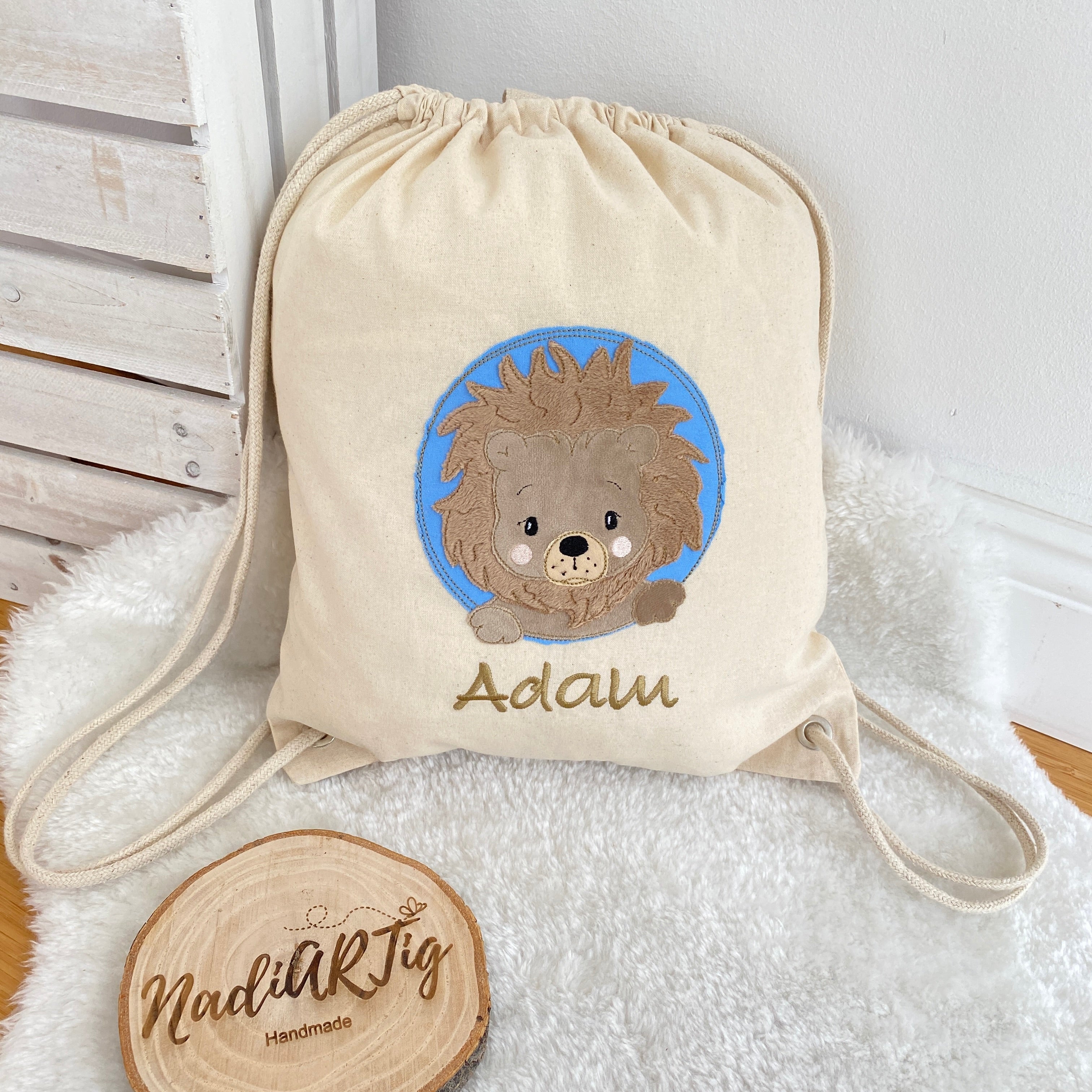 Kindergartenbeutel / kleine Wickeltasche LÖWE