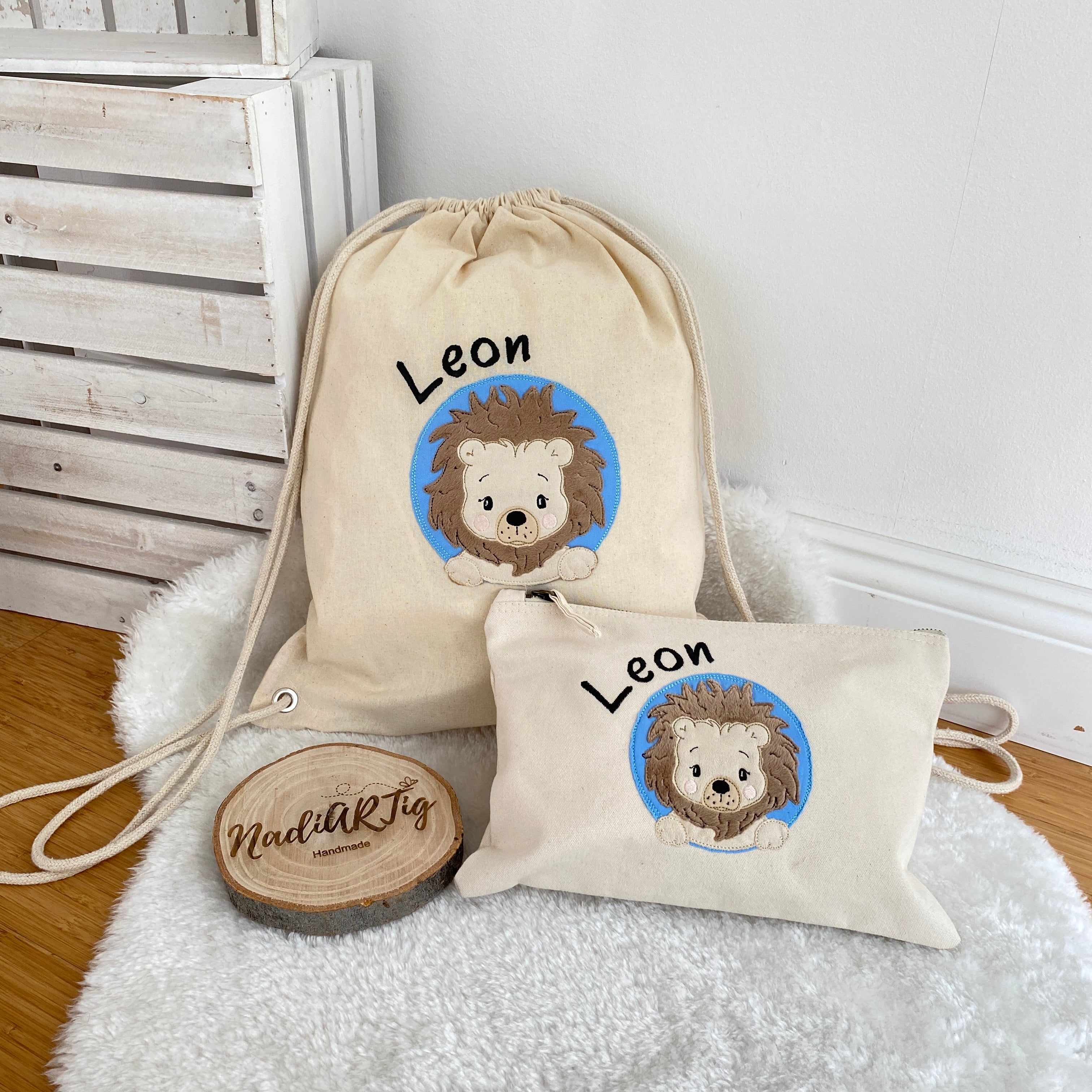 Kindergartenbeutel / kleine Wickeltasche LÖWE