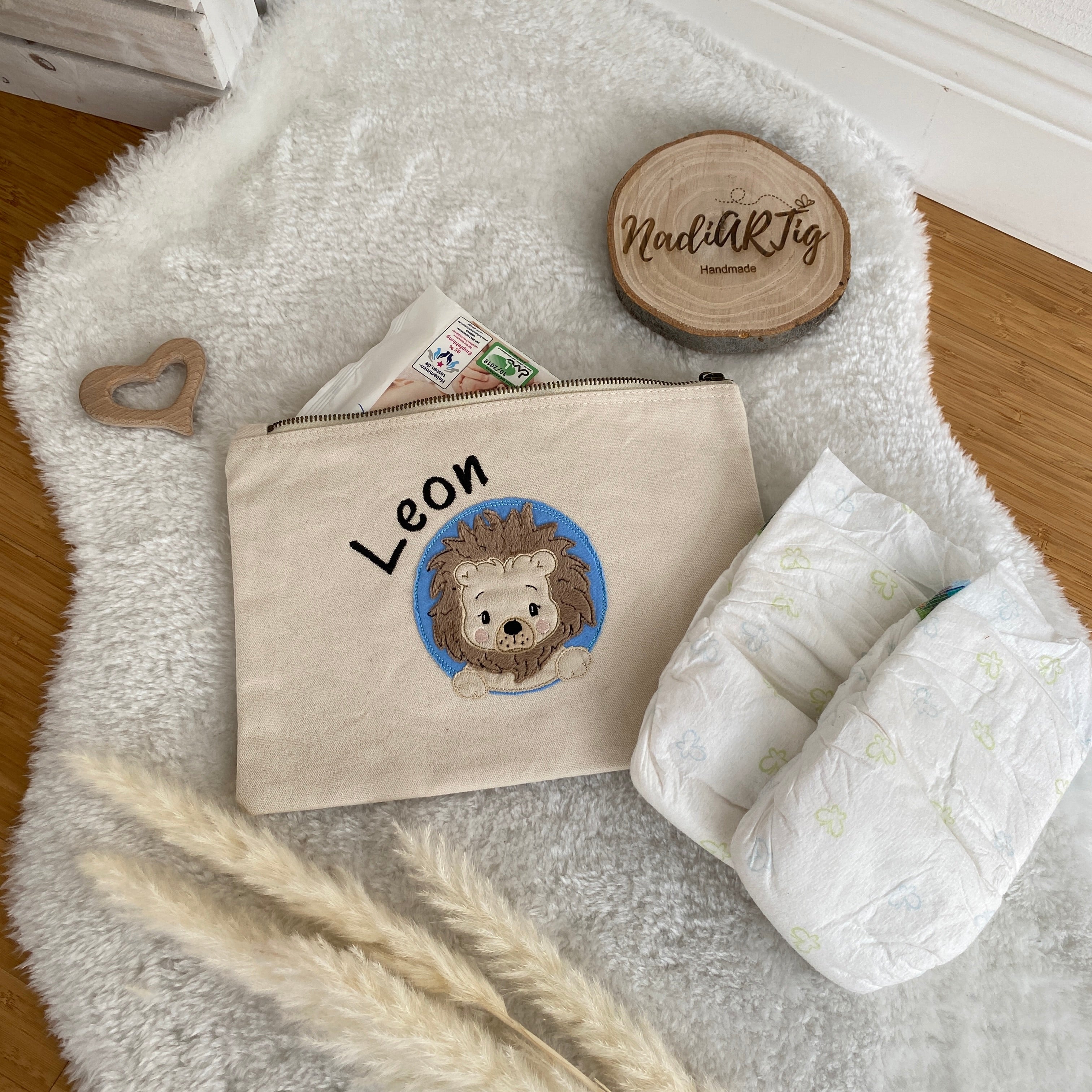 Kindergartenbeutel / kleine Wickeltasche LÖWE