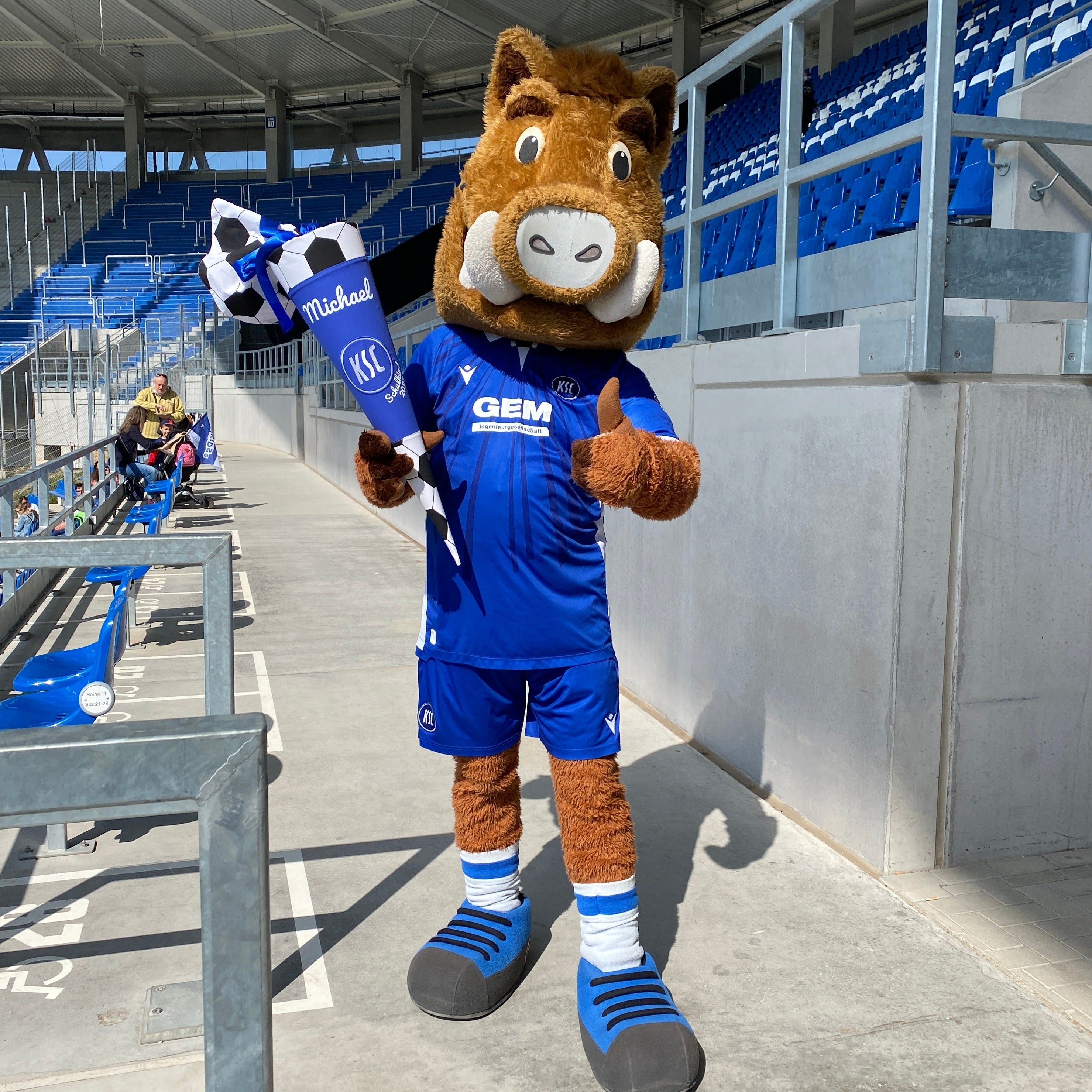 Wílli Wildpark mit KSC Schultüte Karlsruhe Schule Einschulung nadiARTig handmade