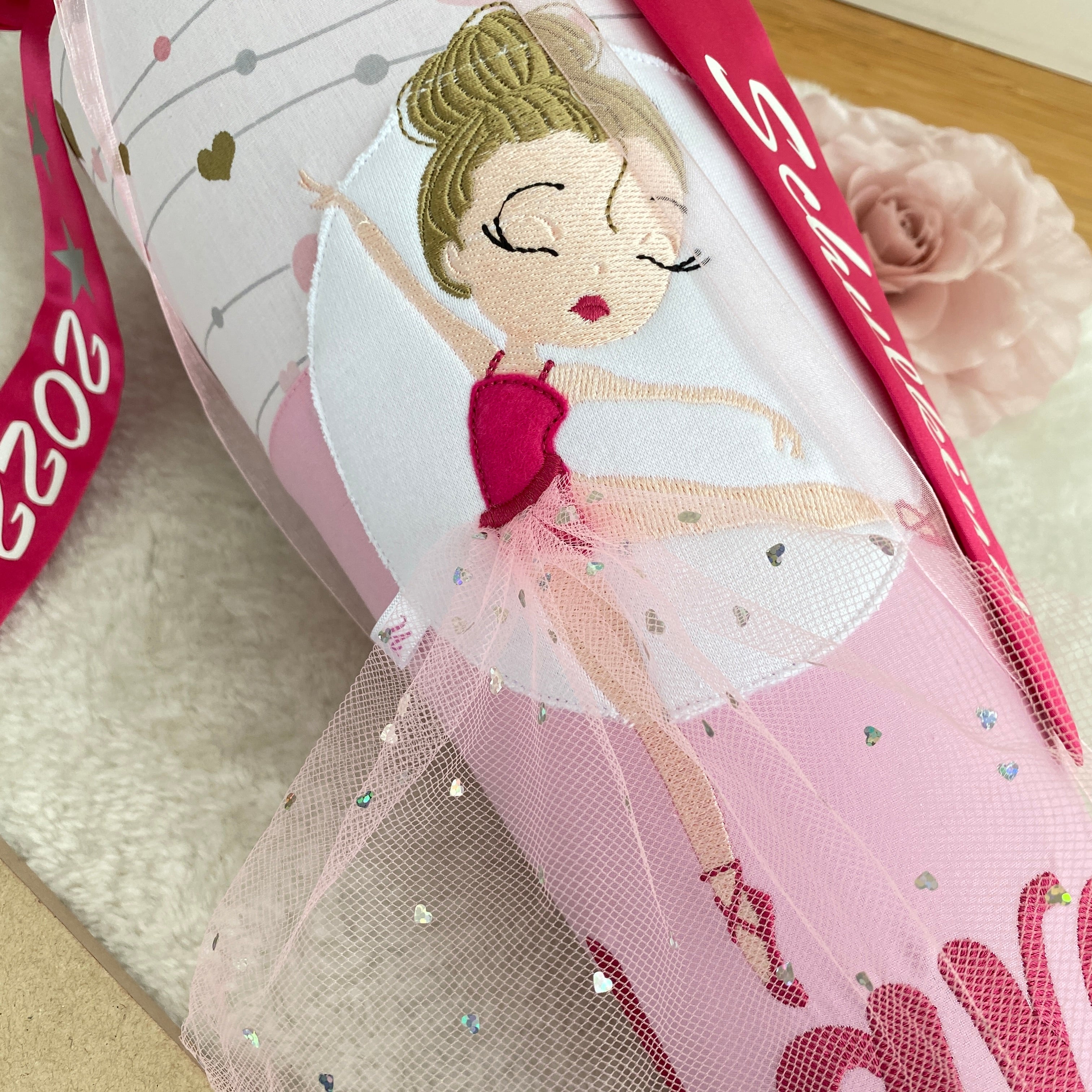 Schultüte mit tanzender Ballerina in pink (Variation2)