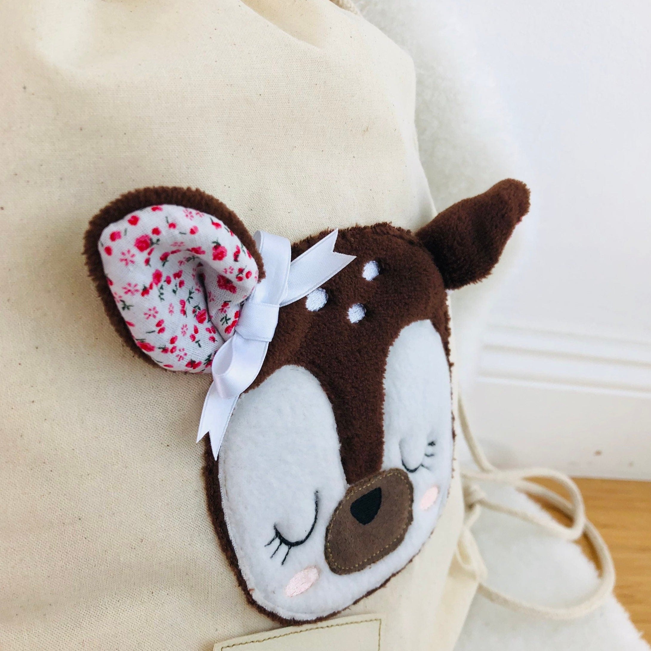 Rehkitz Applikation mit 3D Ohren