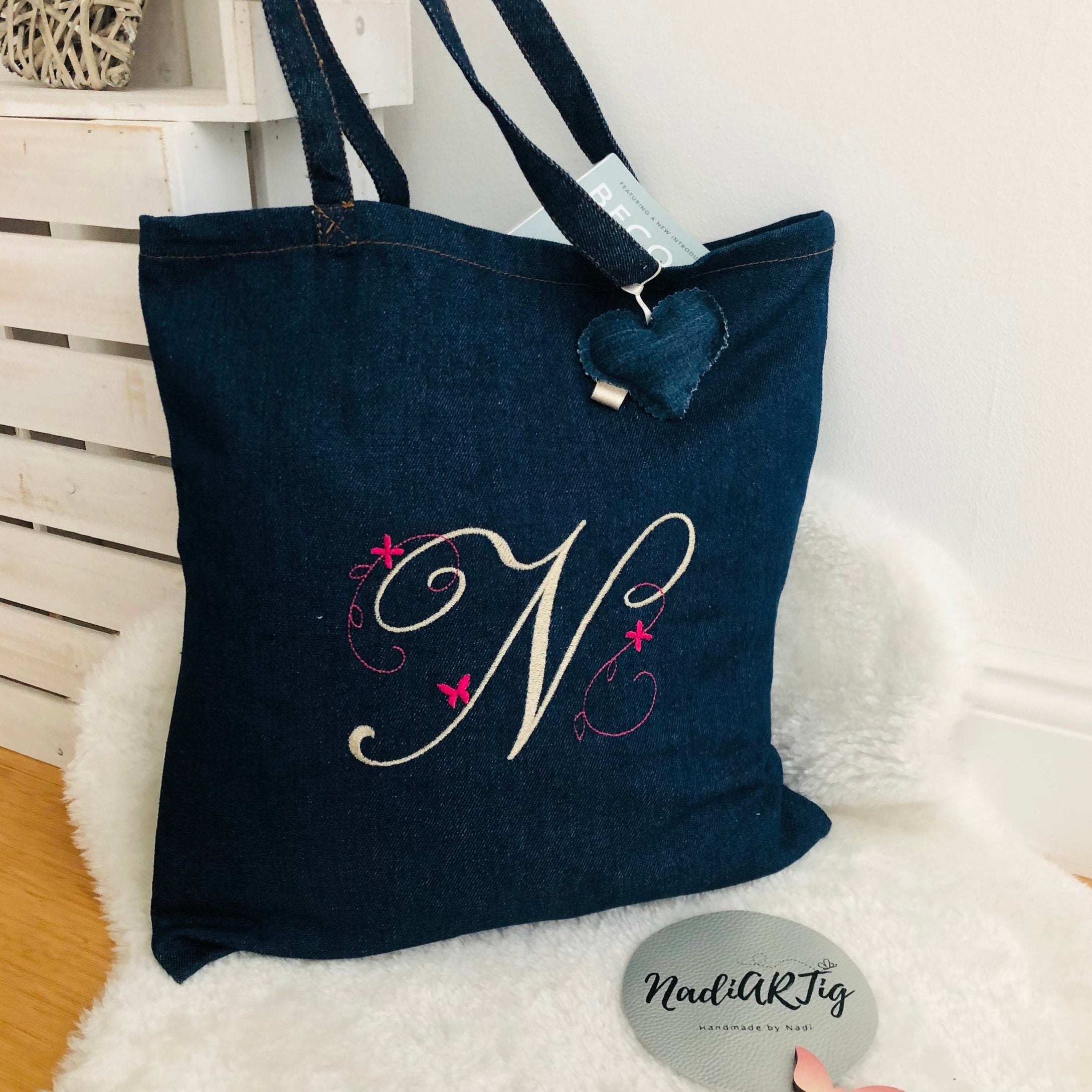 Einkaufsbeutel Jeanstasche personalisiert