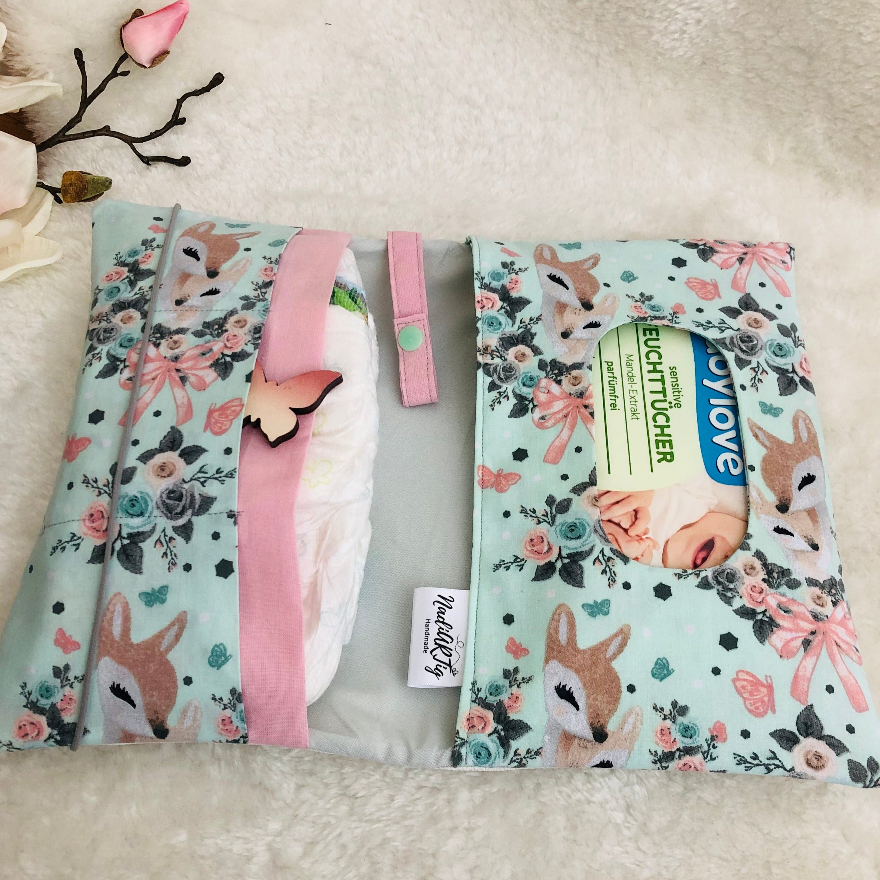 Windeltasche Innenansicht Fach für Feuchttücher und Windel