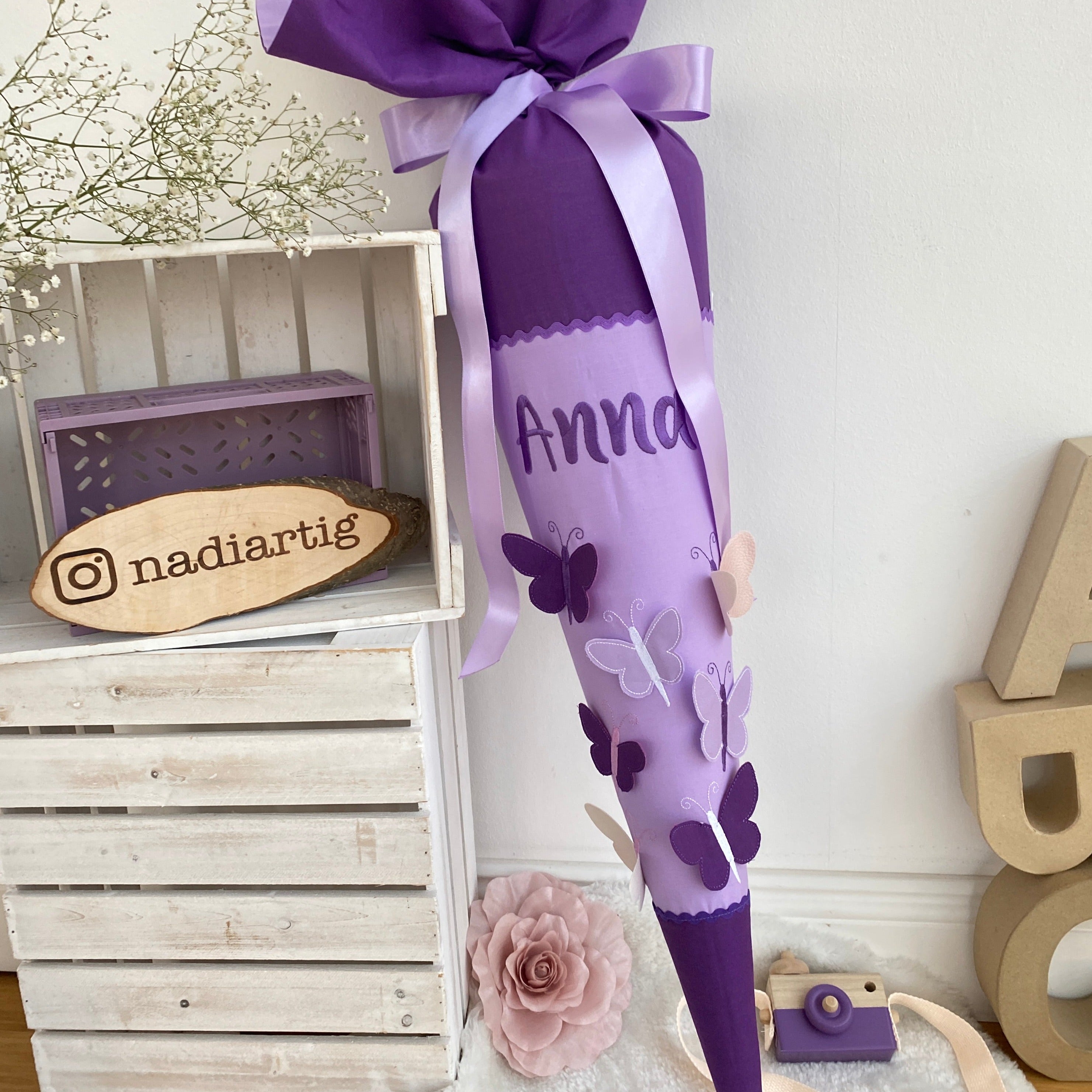 Schmetterling Schultüte Mädchen Zuckertüte nadiARTig