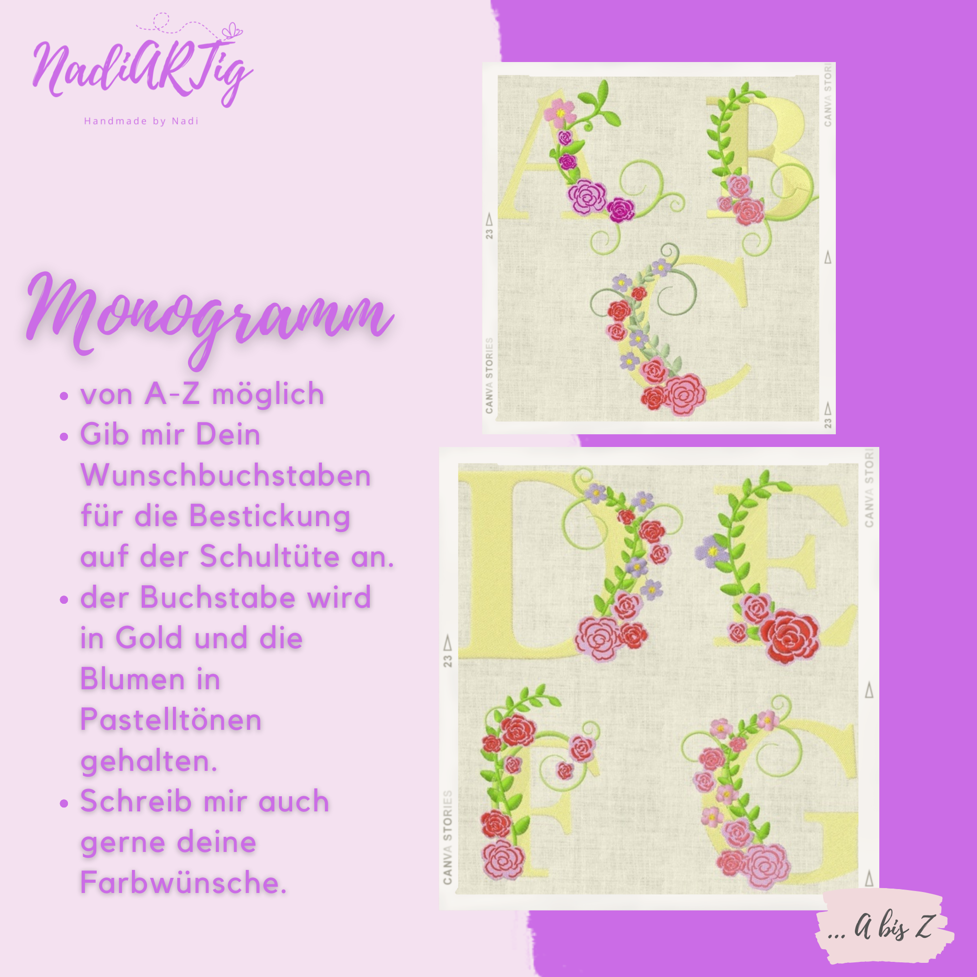 Bestickte Baumwoll-Tragetasche