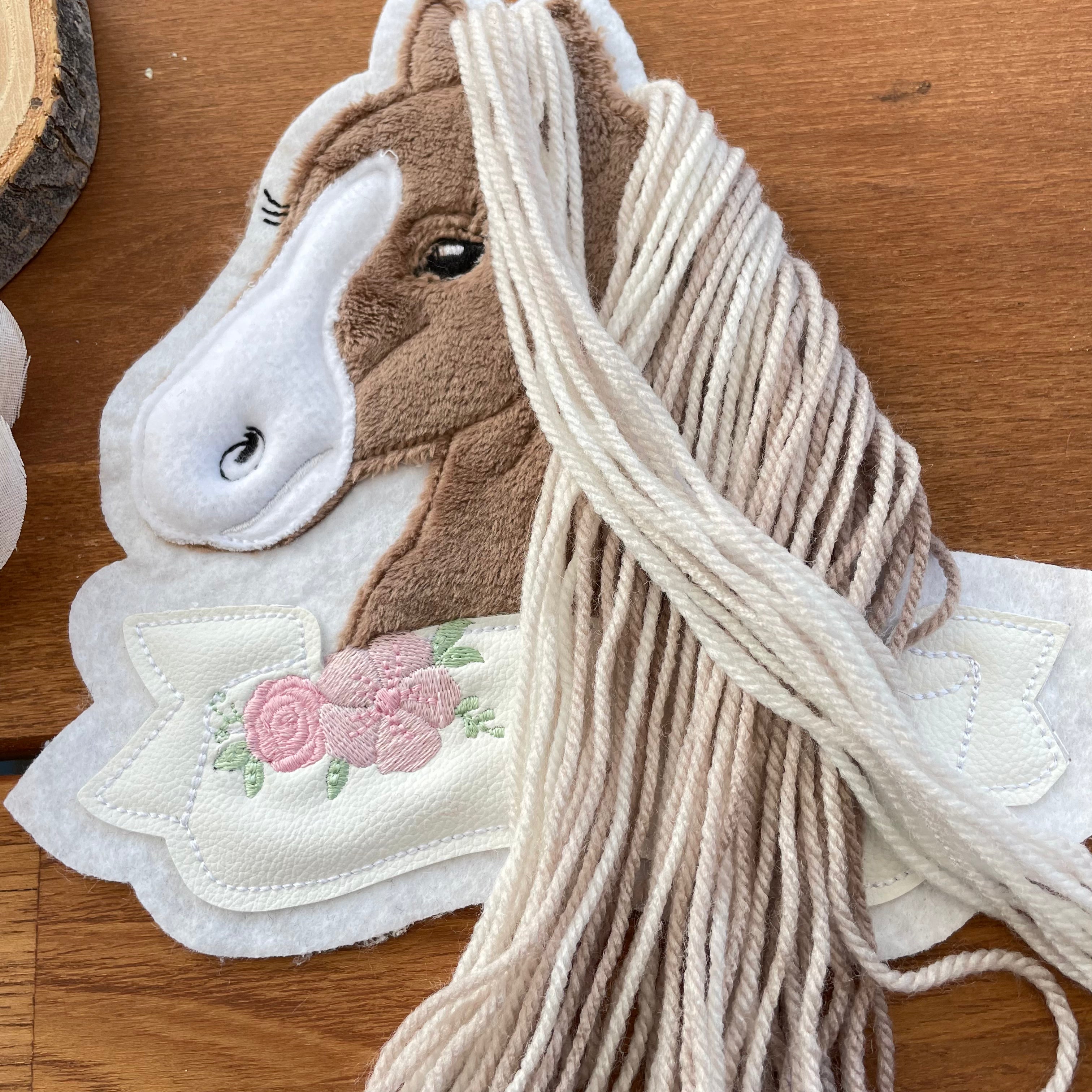 Pferd #7 Patch/Aufnäher - dunkelbraun/braun meliert