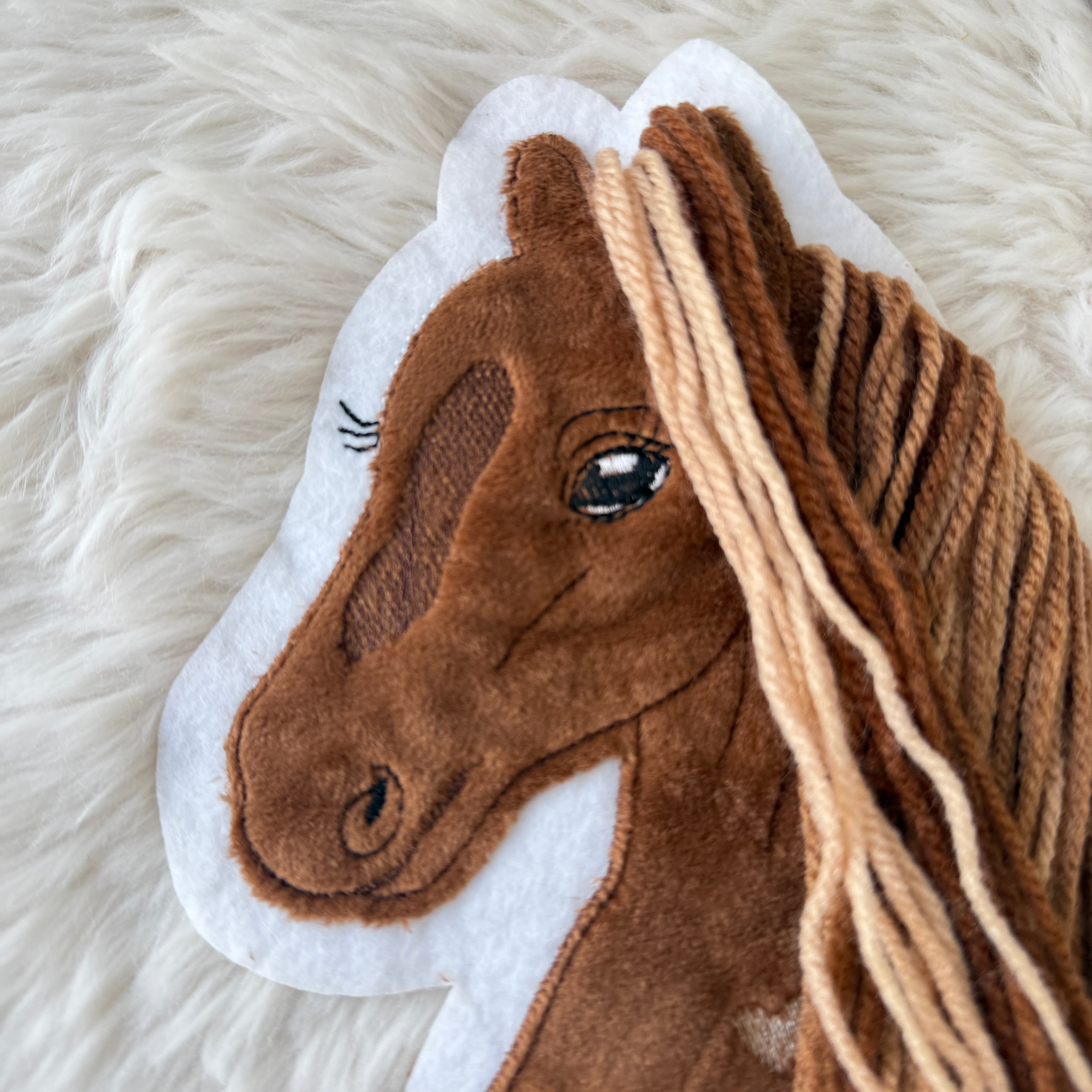 Pferd Patch/Aufnäher - dunkelbraun