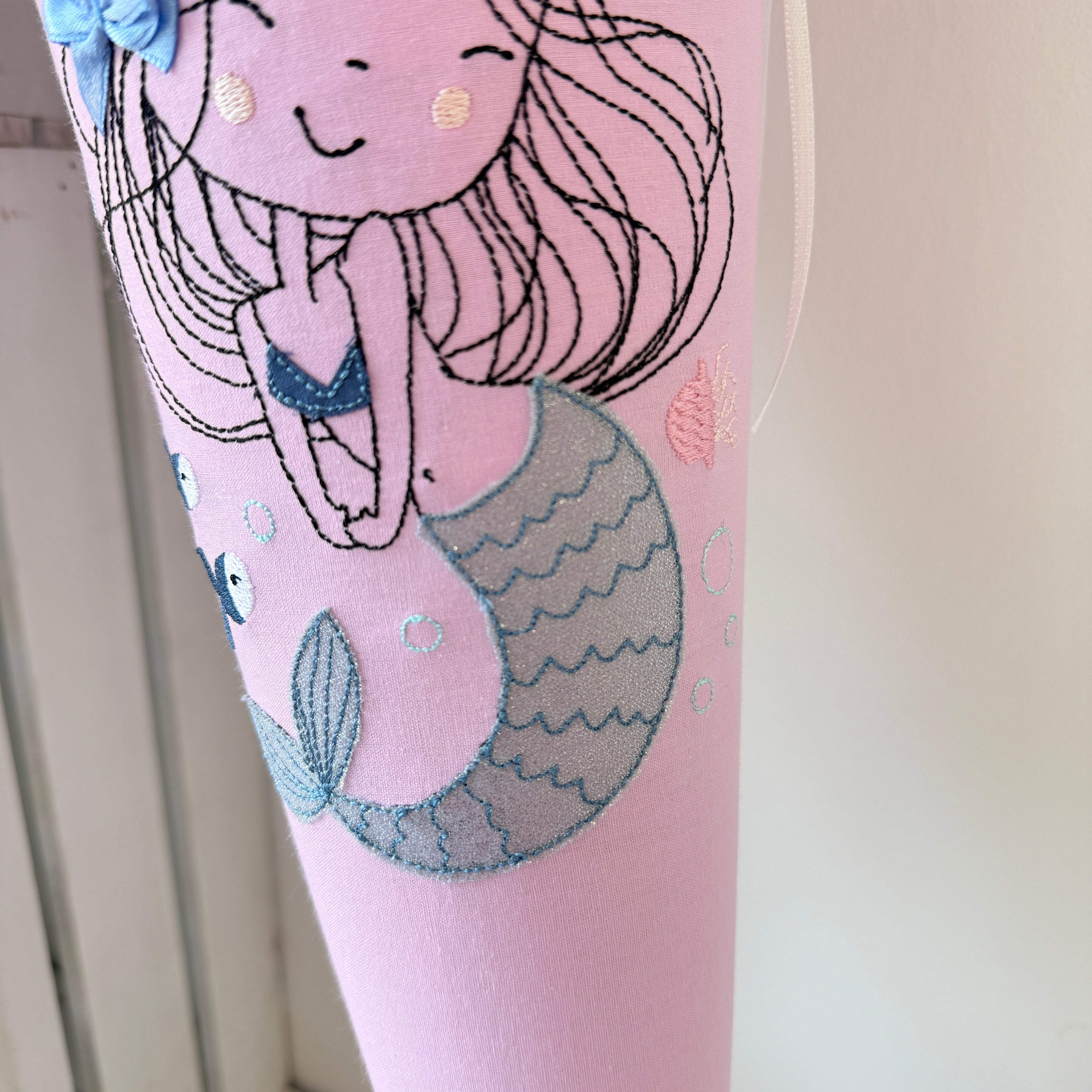 Schultüte mit Meerjungfrau in dusty blue & rosa