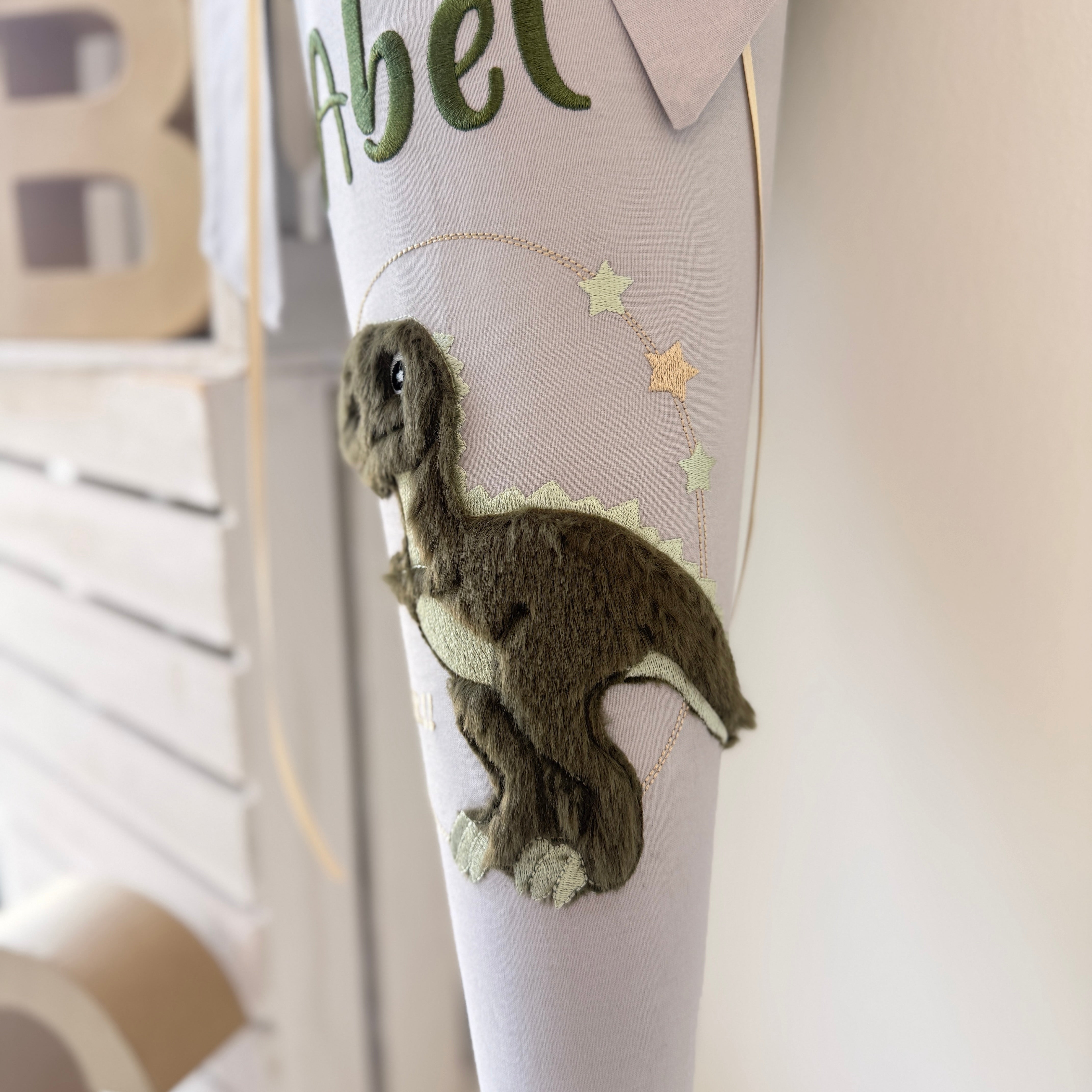 Schultüte Dino in grün/grau/beige