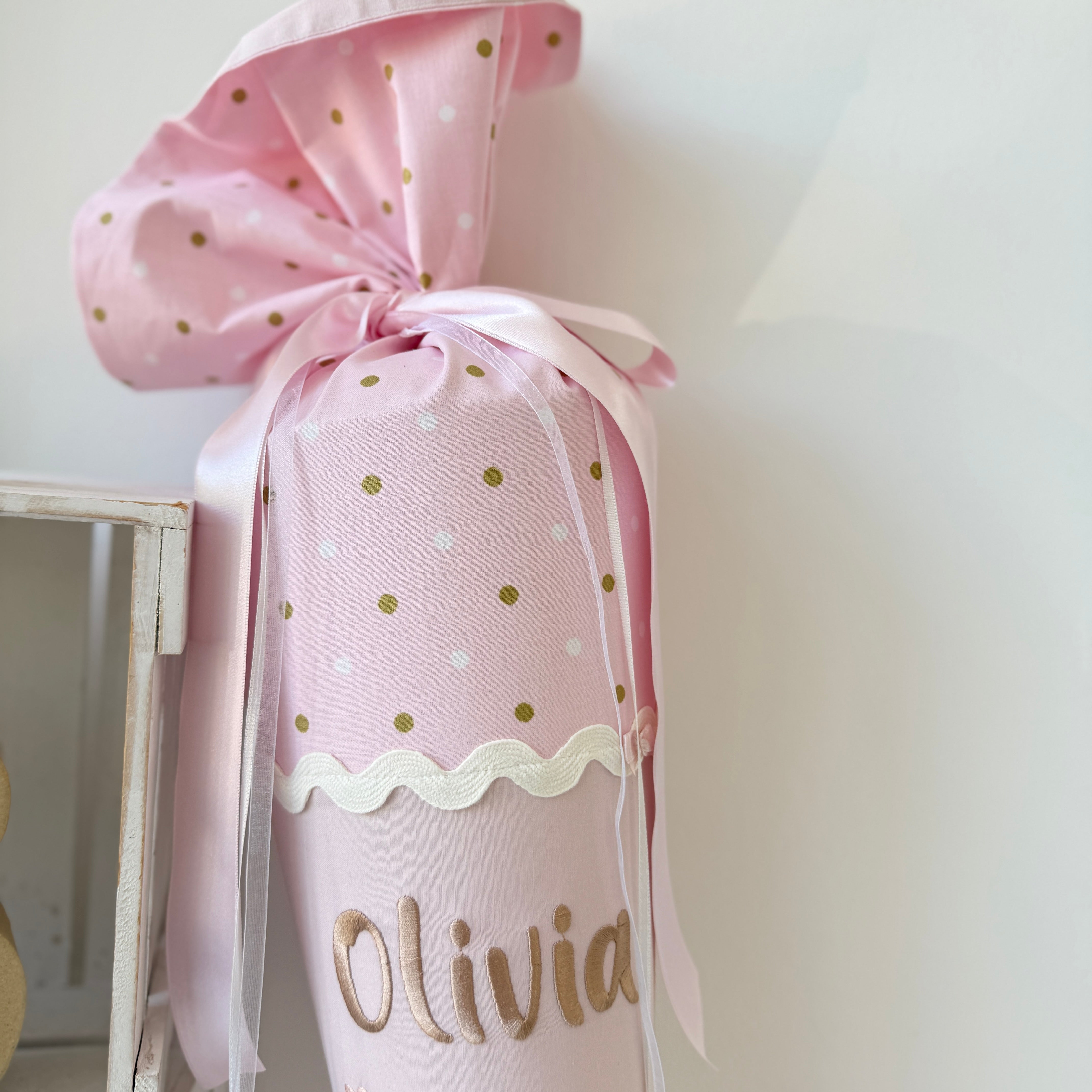 Schultüte braune Katze Dots in Rosé&Gold