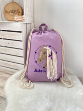 Lade das Bild in den Galerie-Viewer, Kinder Rucksack Pony im Herzkreis (wasserabweisend)
