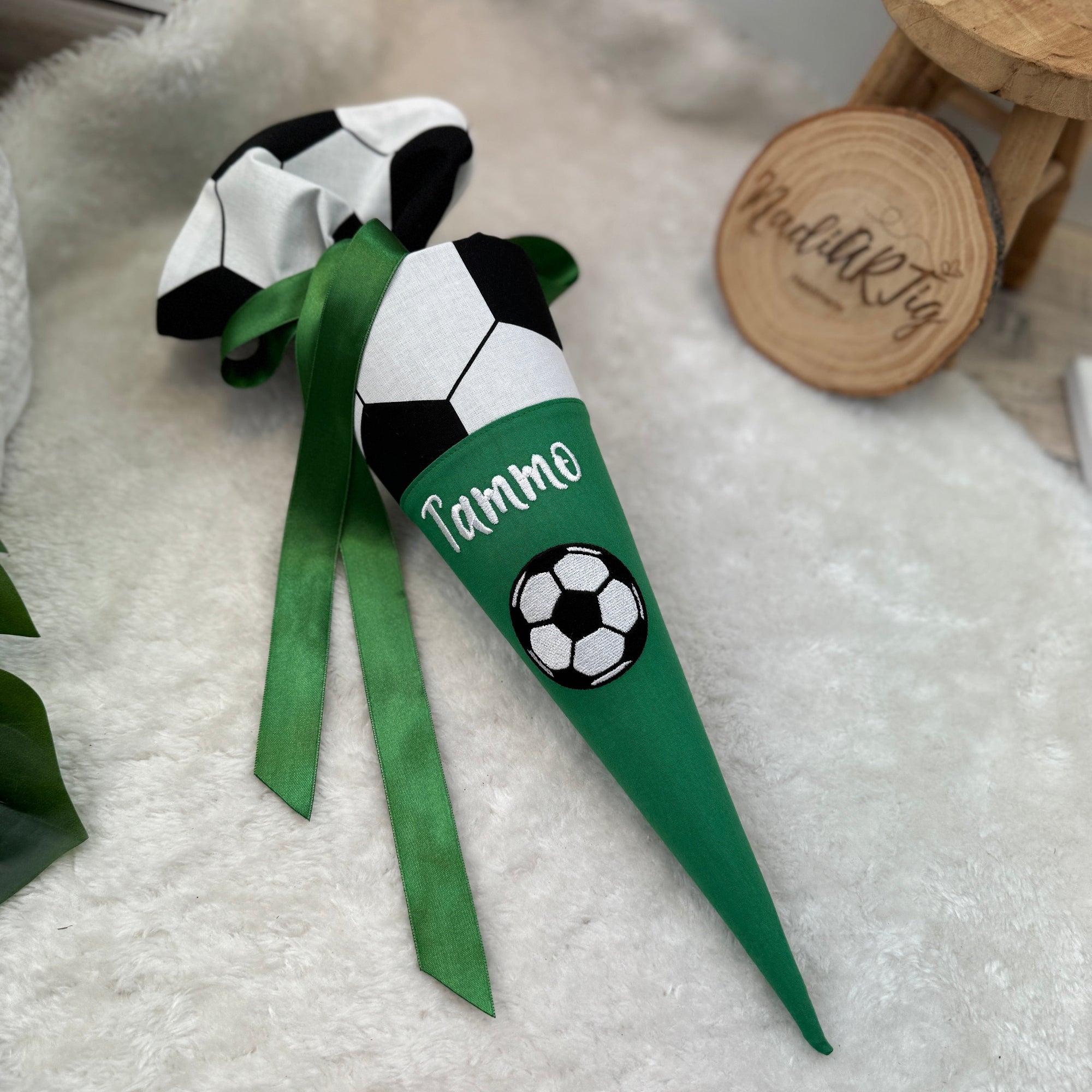 Geschwister-Schultüte Fußball in Grasgrün
