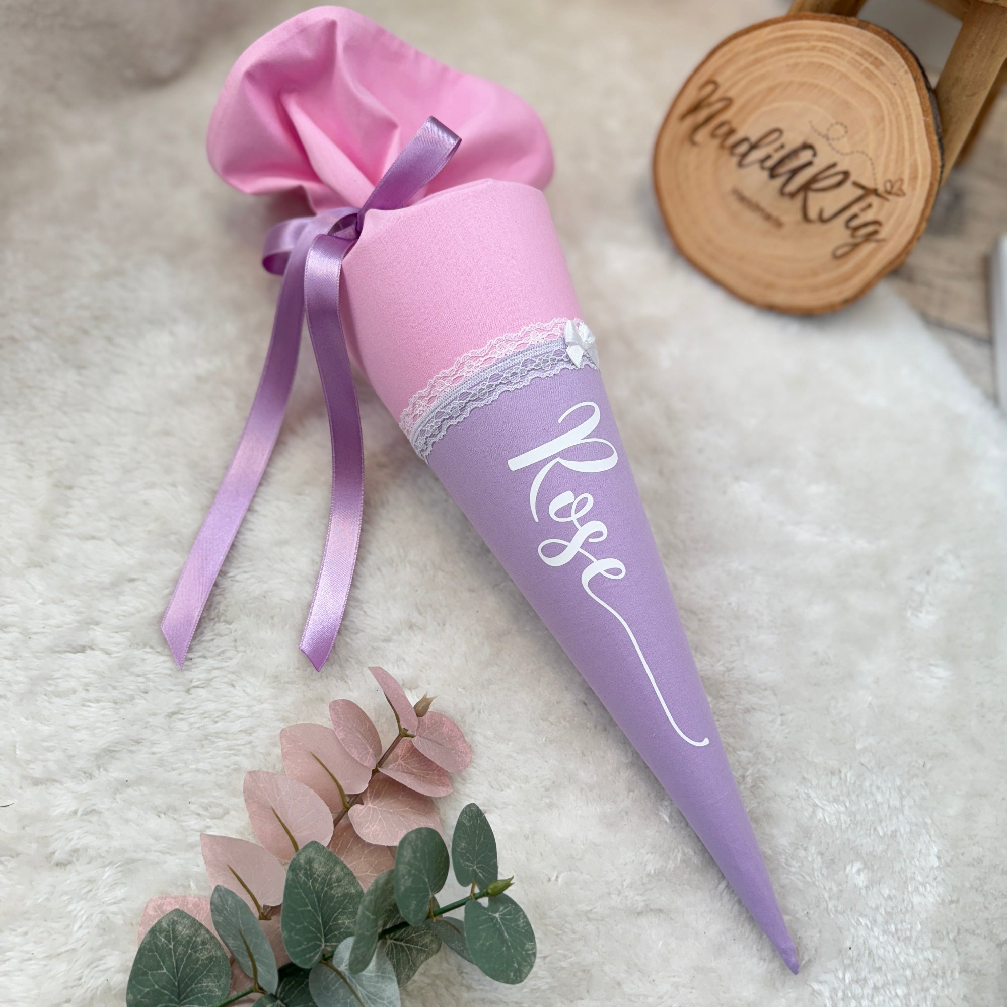 Geschwister-Schultüte in rosa/flieder