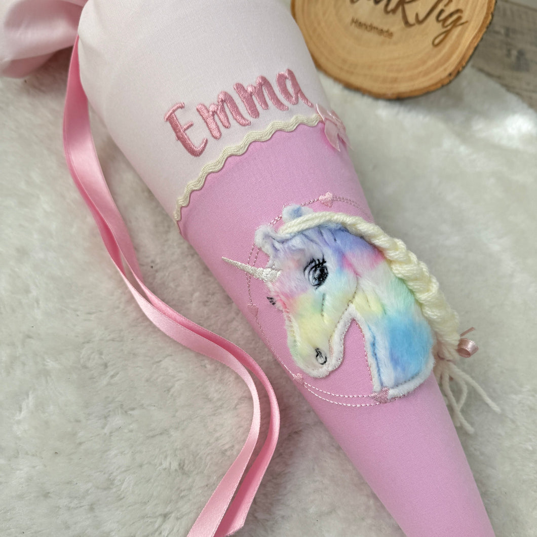 kleine Geschwister-Schultüte Einhorn rosa