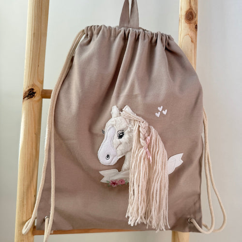 Kinder Rucksack Pferd mit Wollmähne, Wechselwäsche Kindergarten, Eurythmie Rucksack