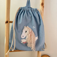 Lade das Bild in den Galerie-Viewer, Kinder Rucksack Pony Pferd mit Mähne Kindergartenbeutel für Wechselwäsche
