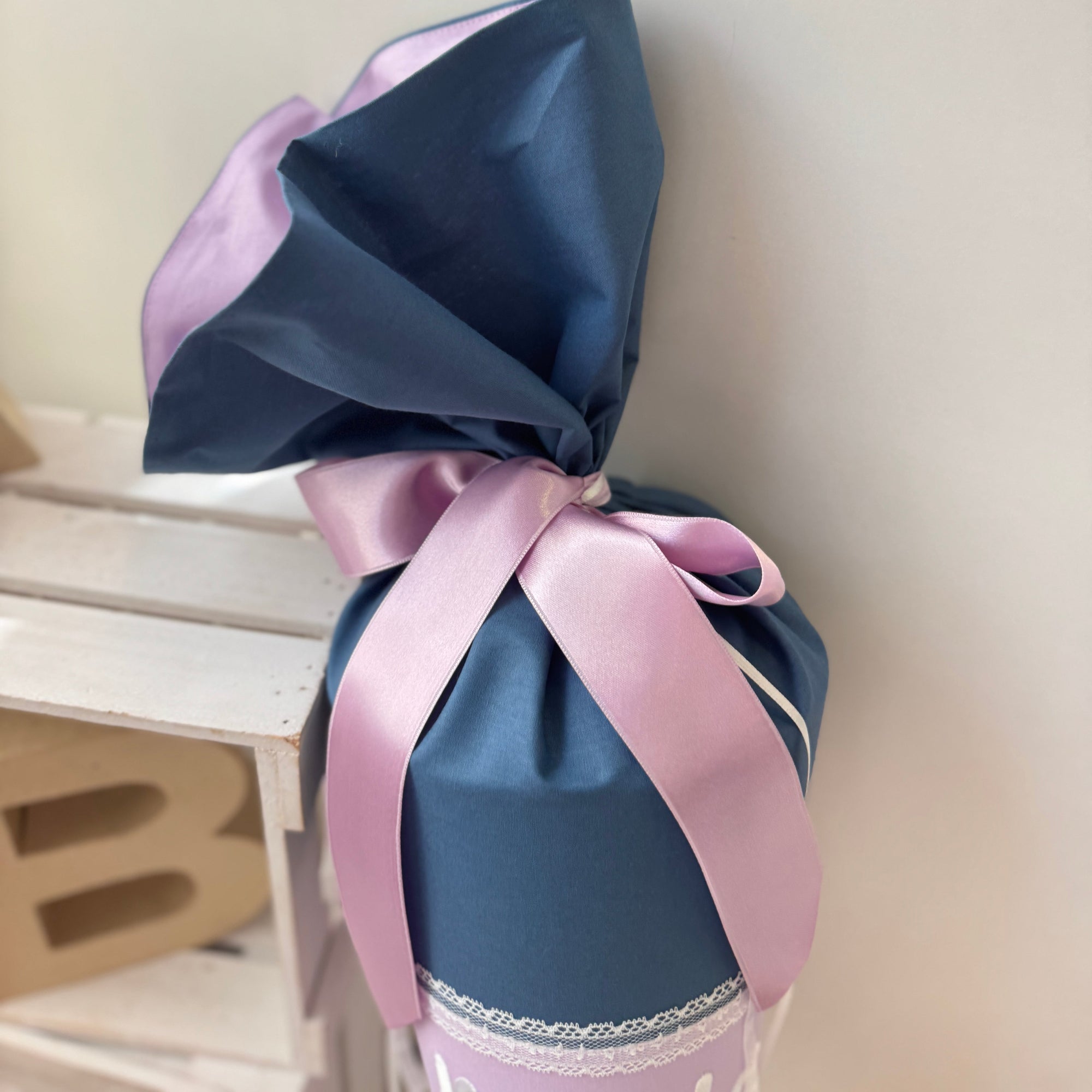 Schultüte 3D-Schmetterling in dusty blue/flieder