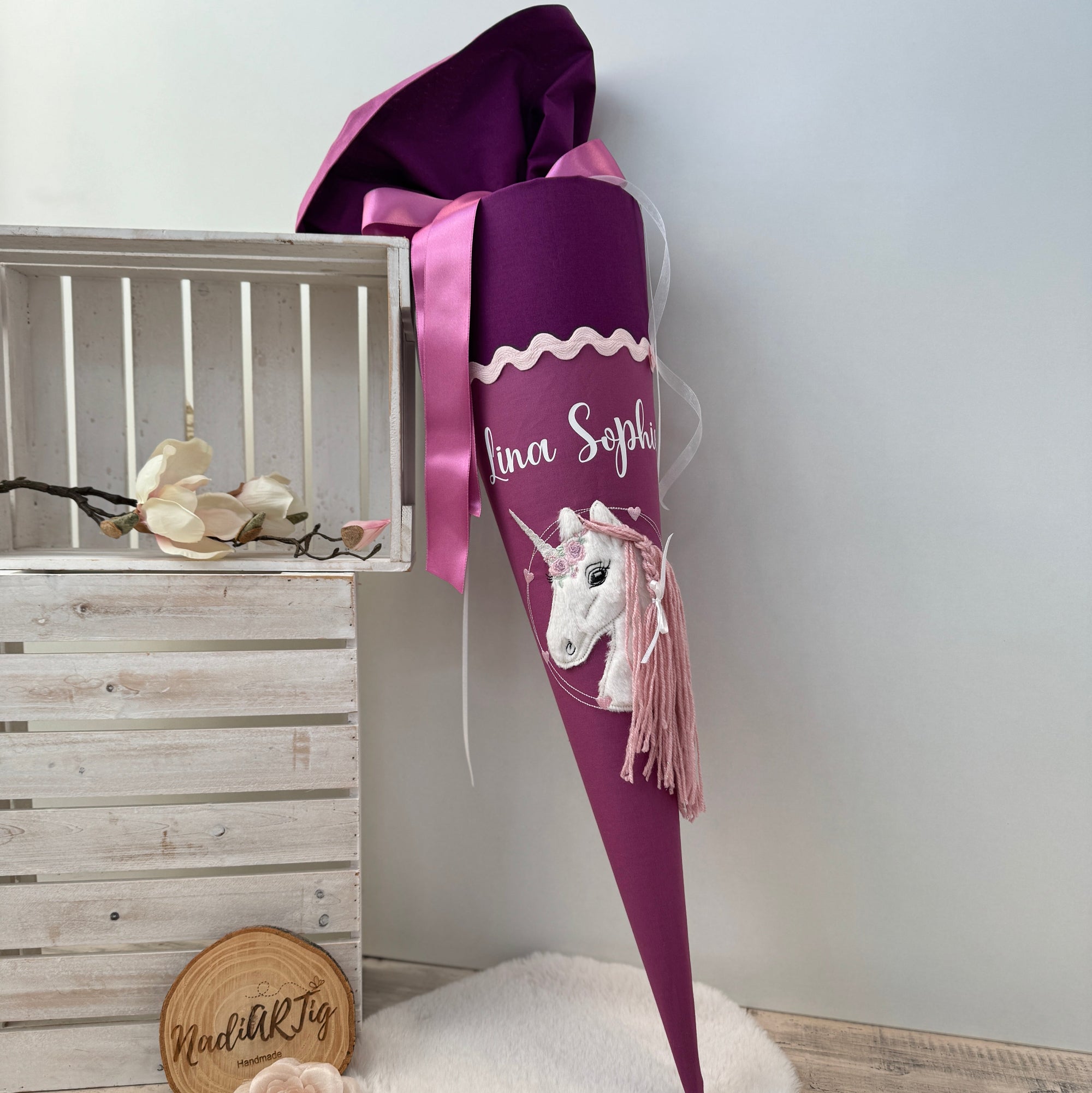 Schultüte Einhorn lila Step by Step Nuala