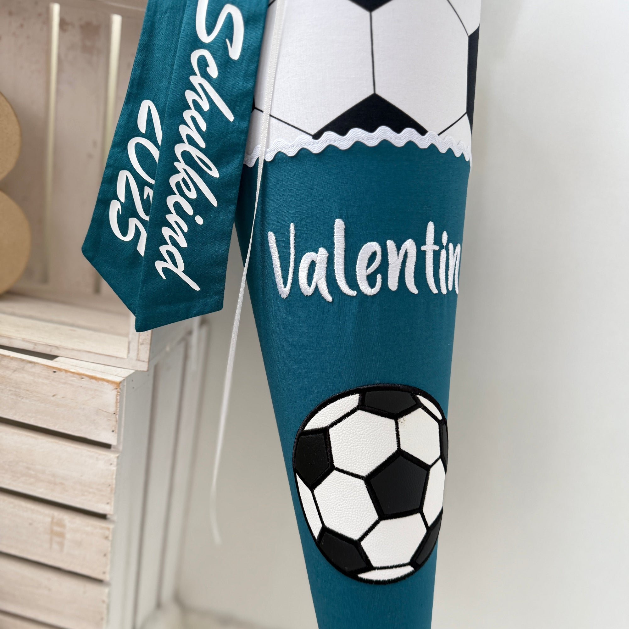 Schultüte Fußball in petrol