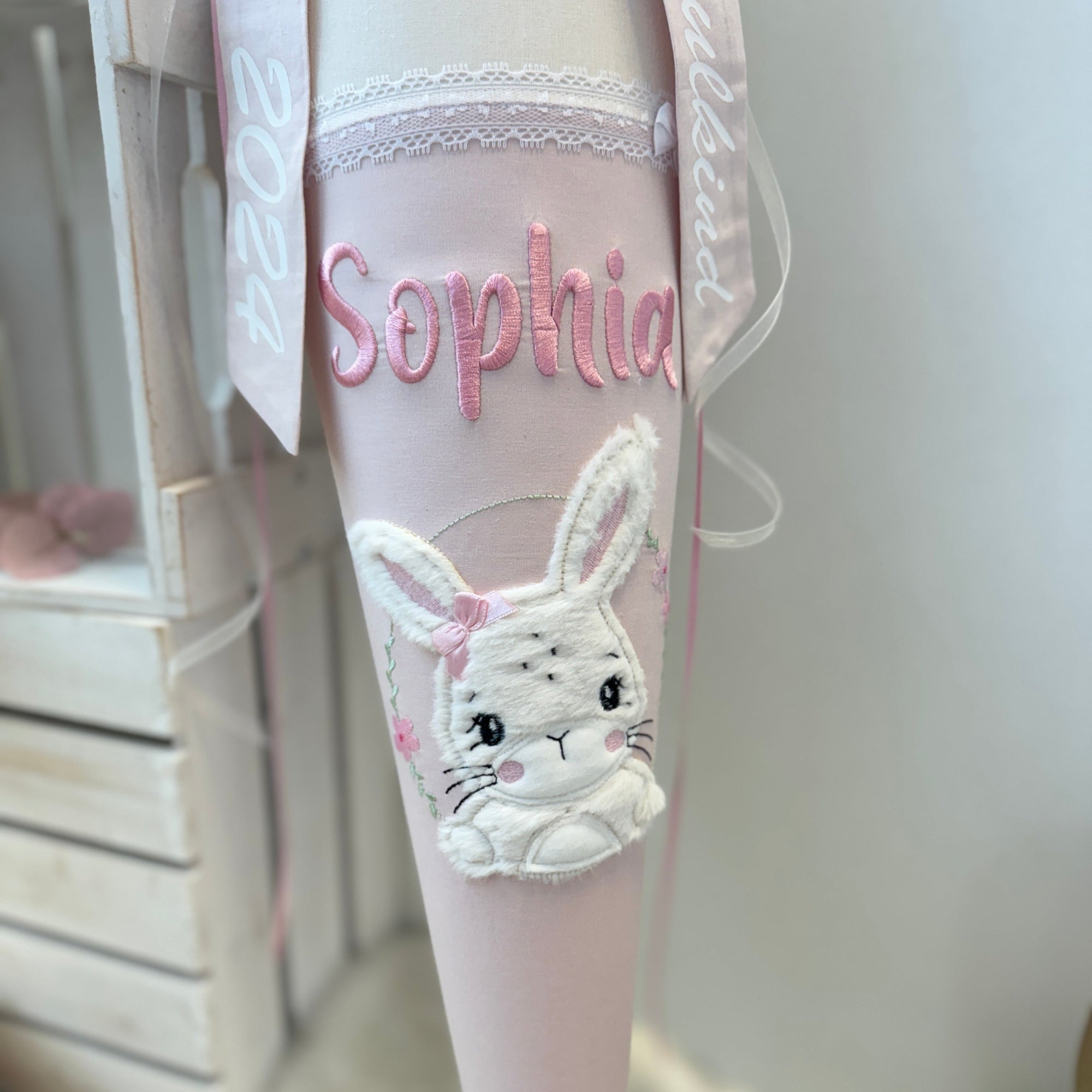 Schultüte Hase in cremebeige/puderrosé