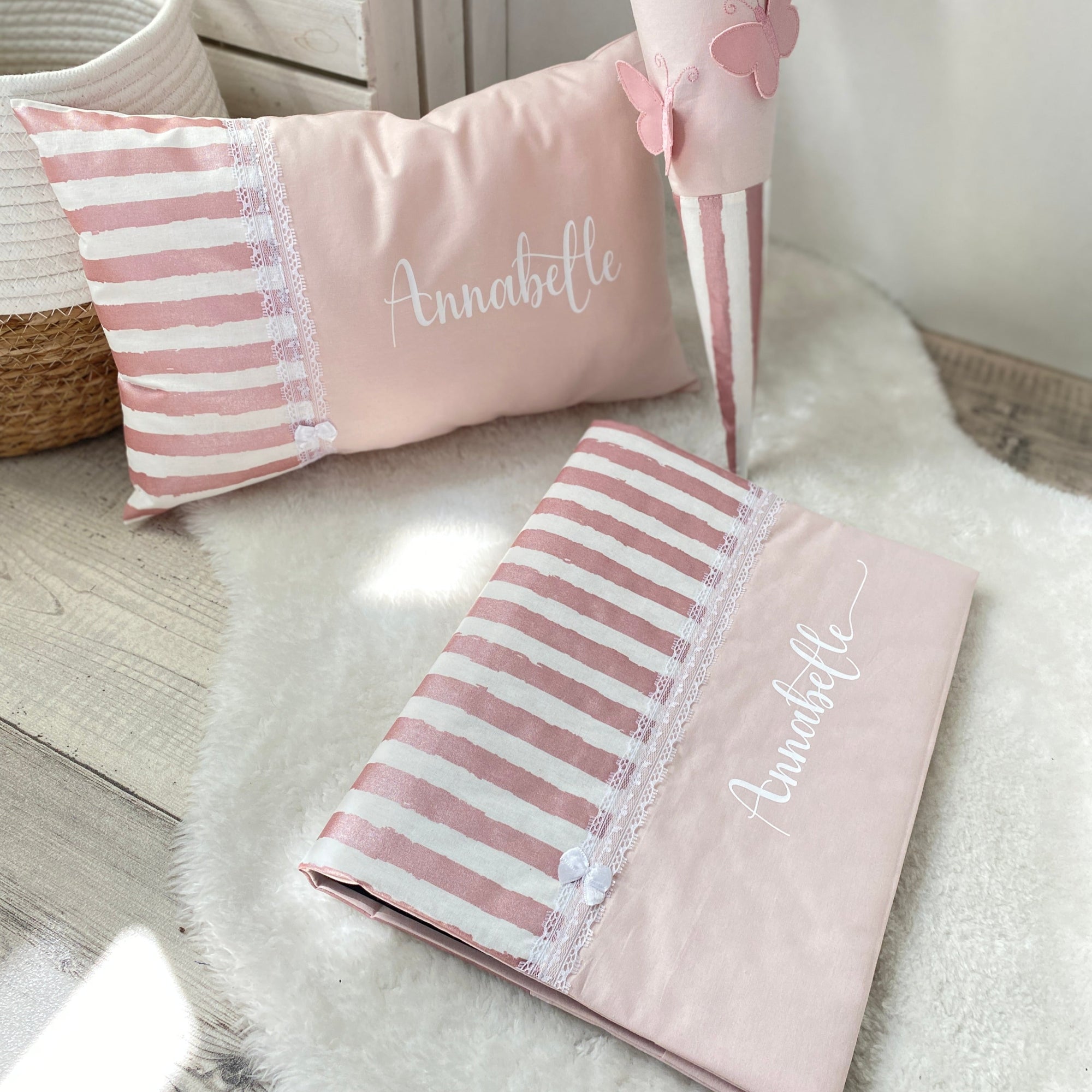 Schultüte Stoff Mädchen Fee rosegold 