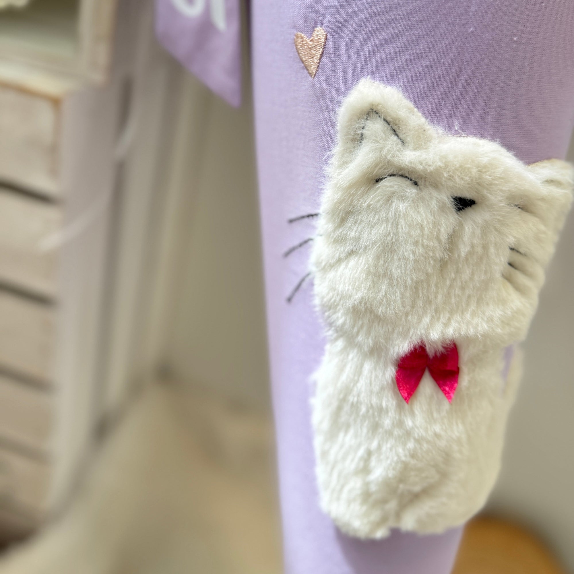 Schultüte weiße Katze mit Schmetterling in pink