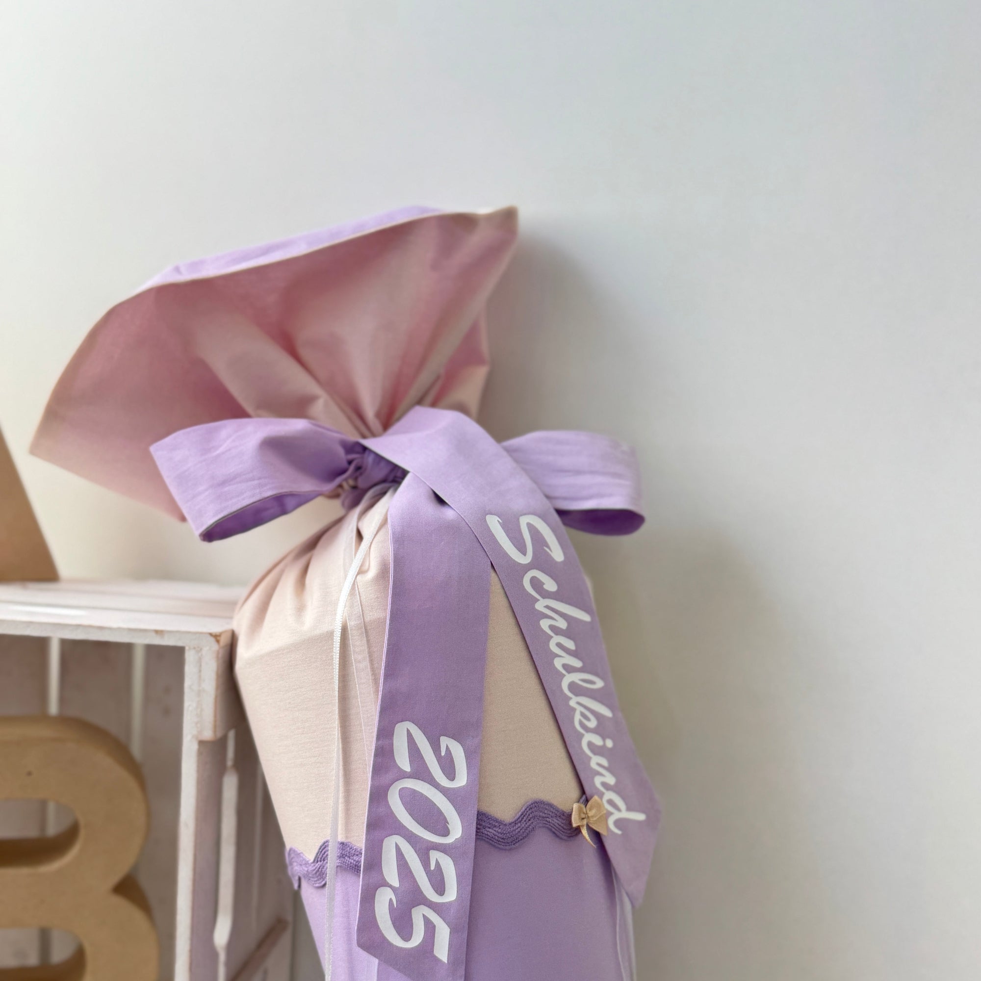 Schultuete Boho-Pony in beige flieder