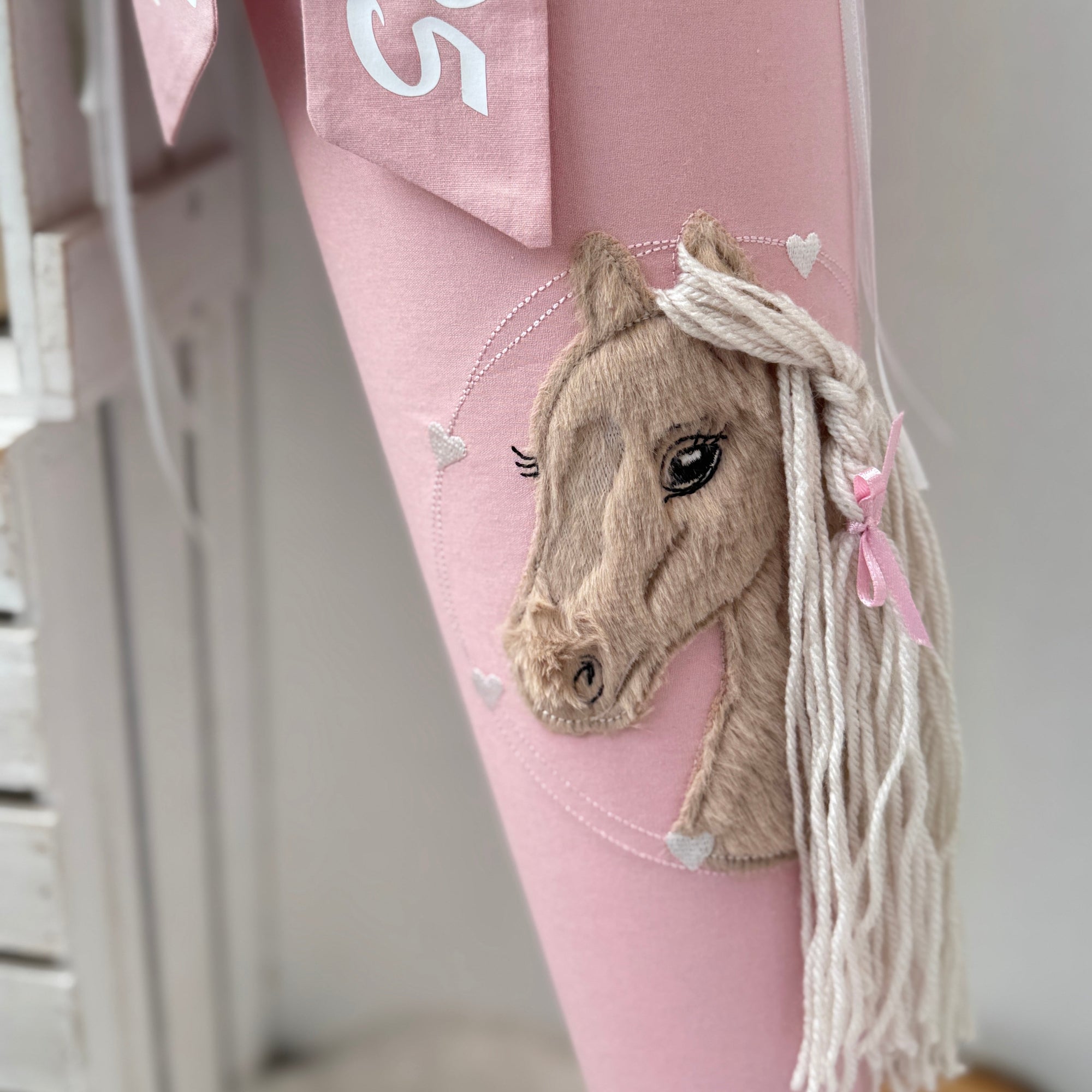 Schultuete Pferd in altrosa puder 